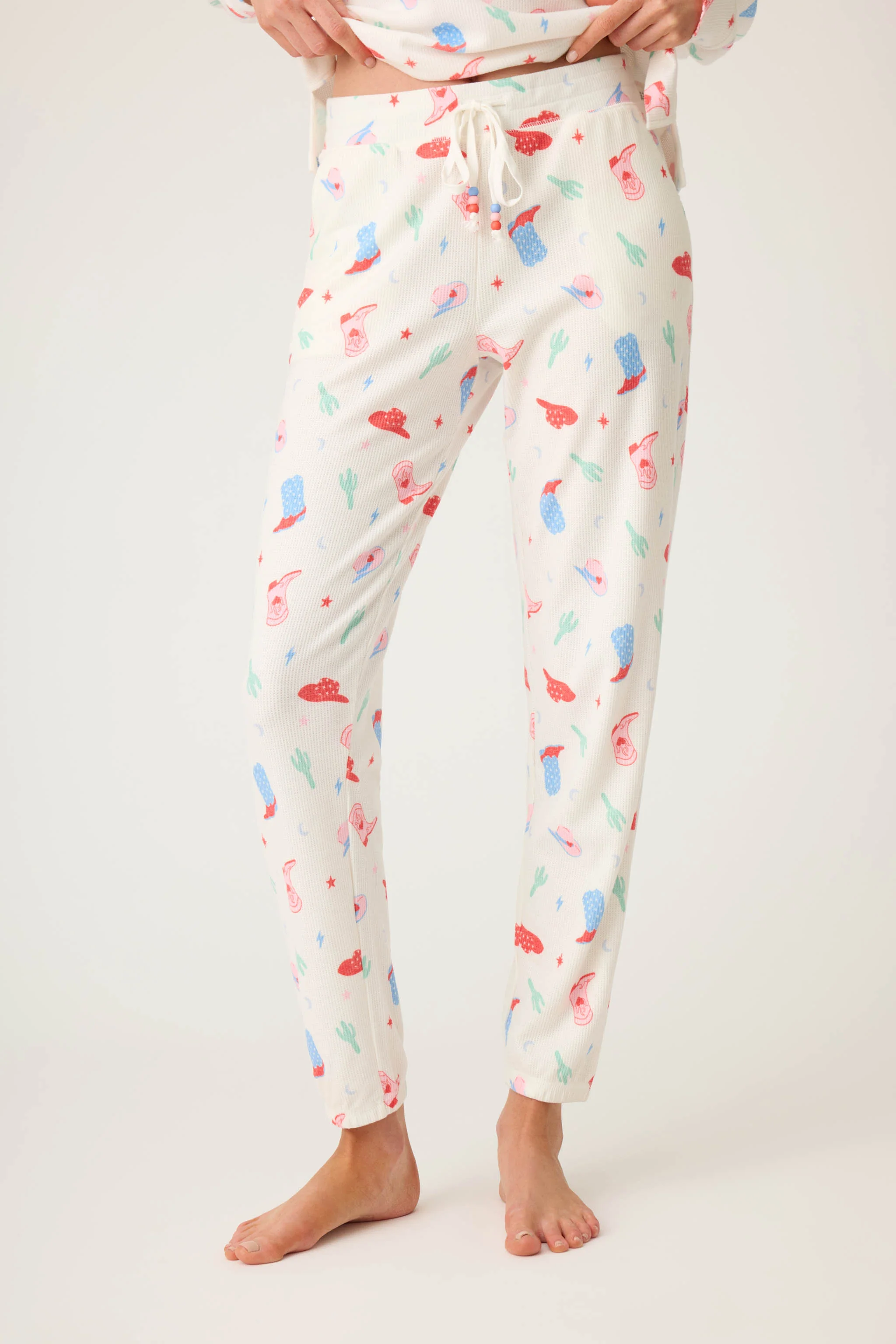 American Honey Cowboy Print Banded Pants - Image 4