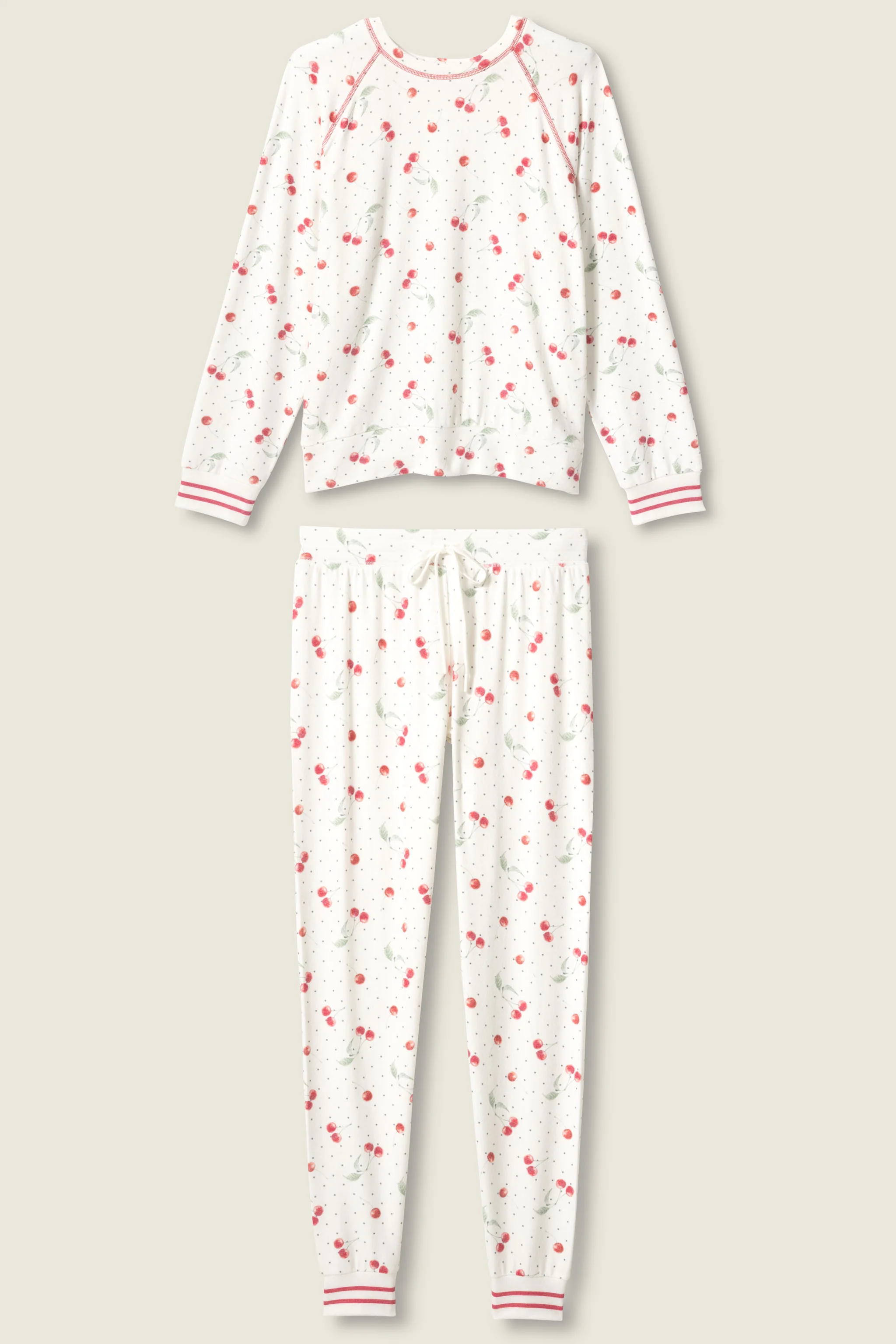Cherry Print Peachy Plus Size PJ Set - Image 6