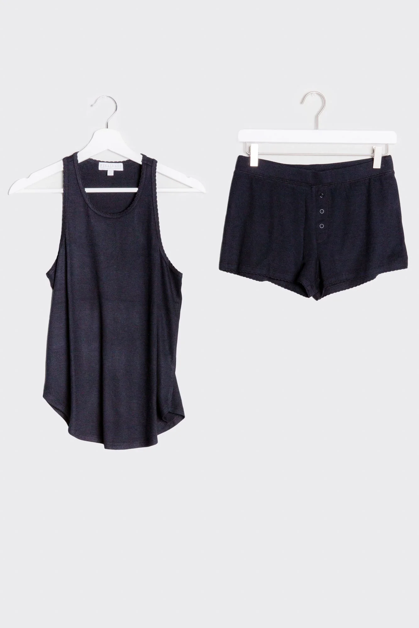 Cozy Plus Black Reloved Rib Short Set - Image 2