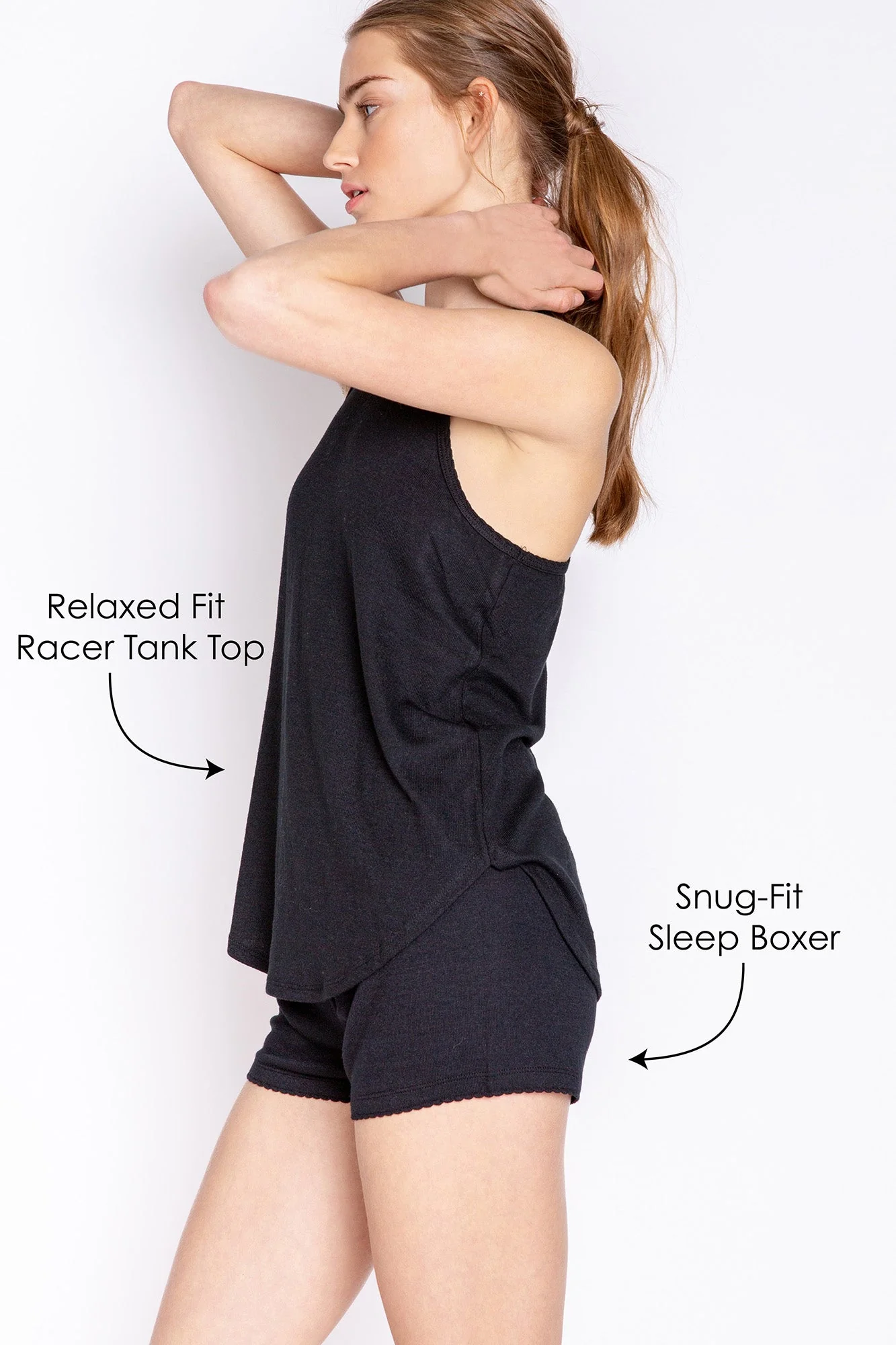 Cozy Plus Black Reloved Rib Short Set - Image 3
