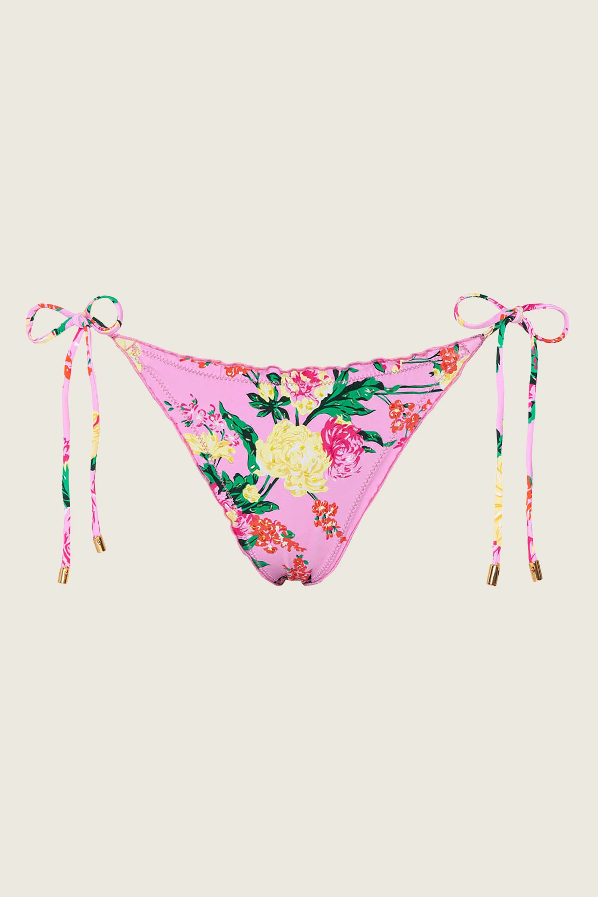 PJS x PQ Swim Dahlia Embroidered Lettuce Edge Tie Side Bottom - Image 2