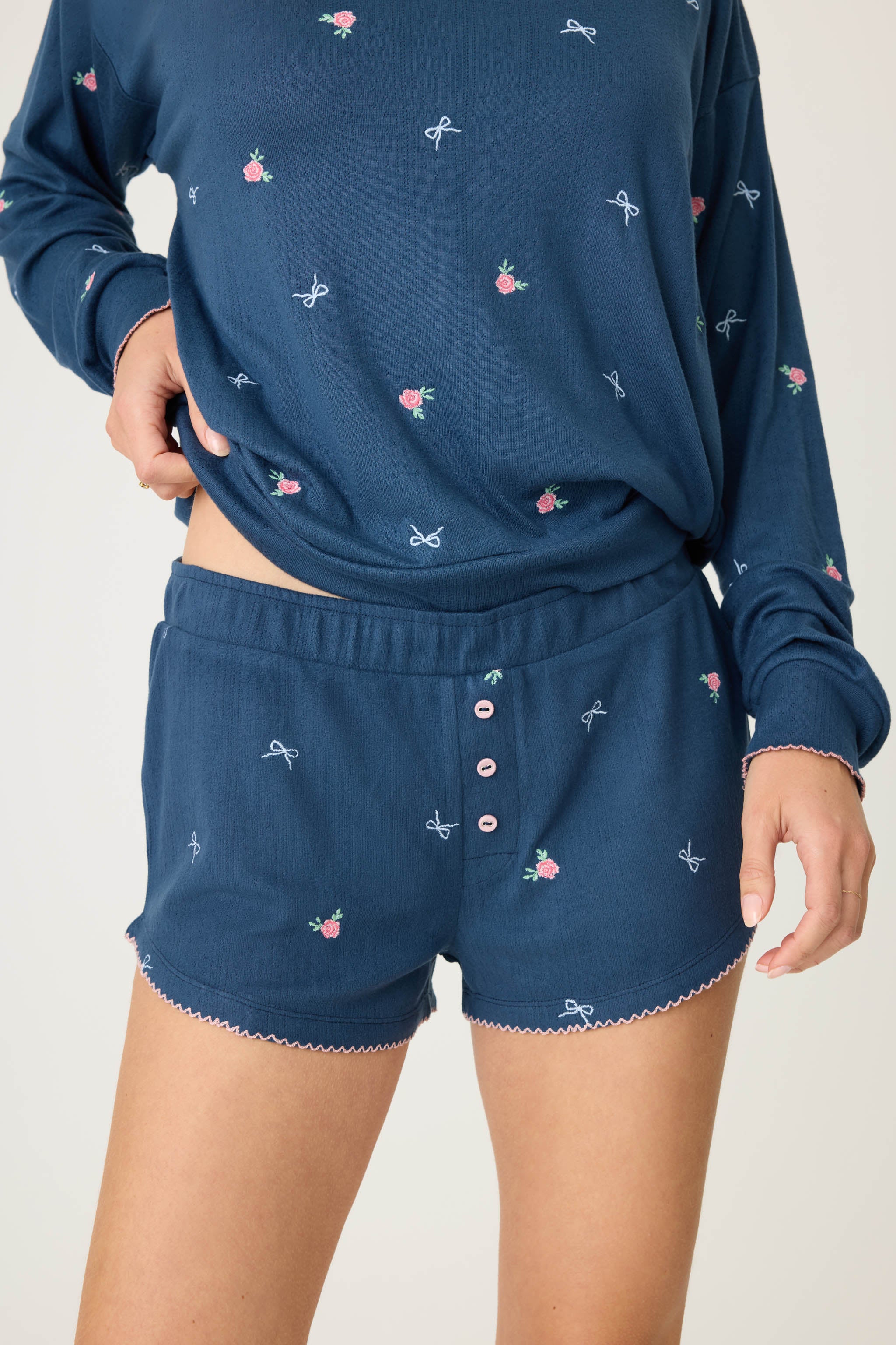 English Rose Embroidered Shorts - Image 4