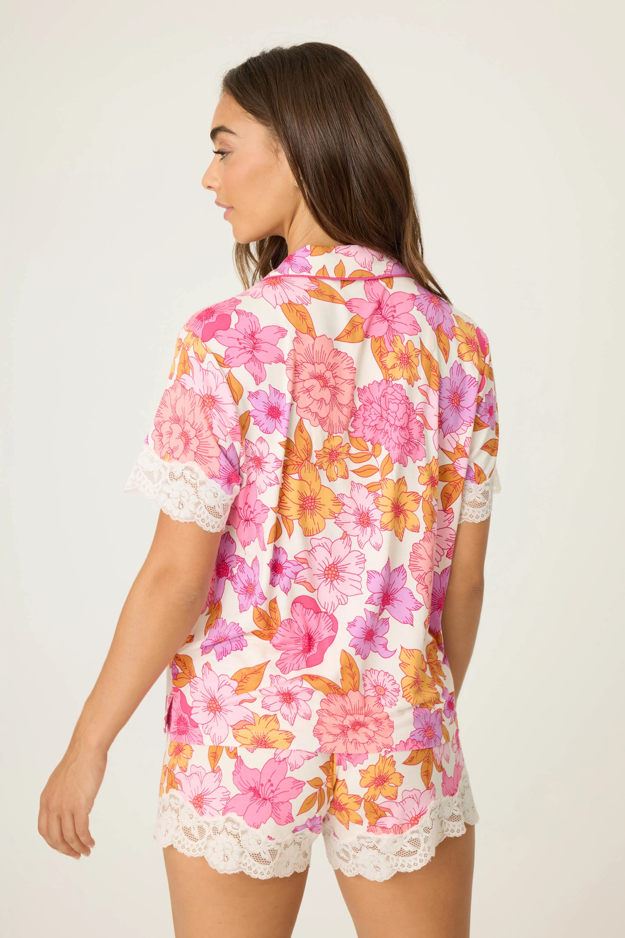 Sweet Dreams Floral Print Modal Short Sleeve Top - Image 4