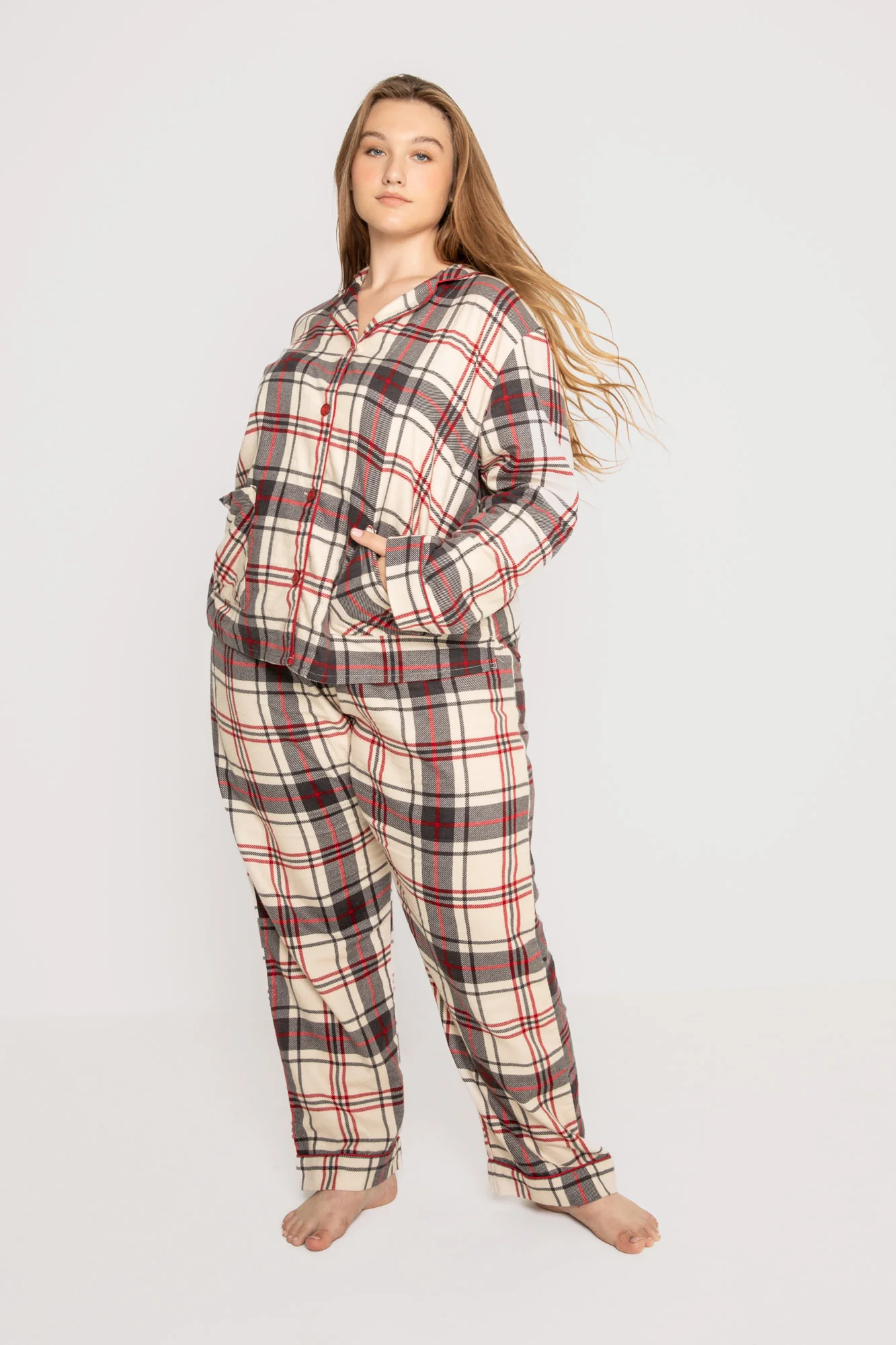 Holiday Plaid Plus Size Flannel PJ Gift Set - Image 2