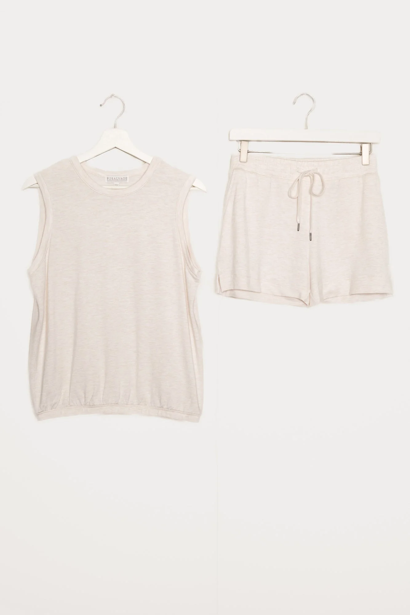 Jammie Essentials Short Oatmeal Lounge Set - Image 8