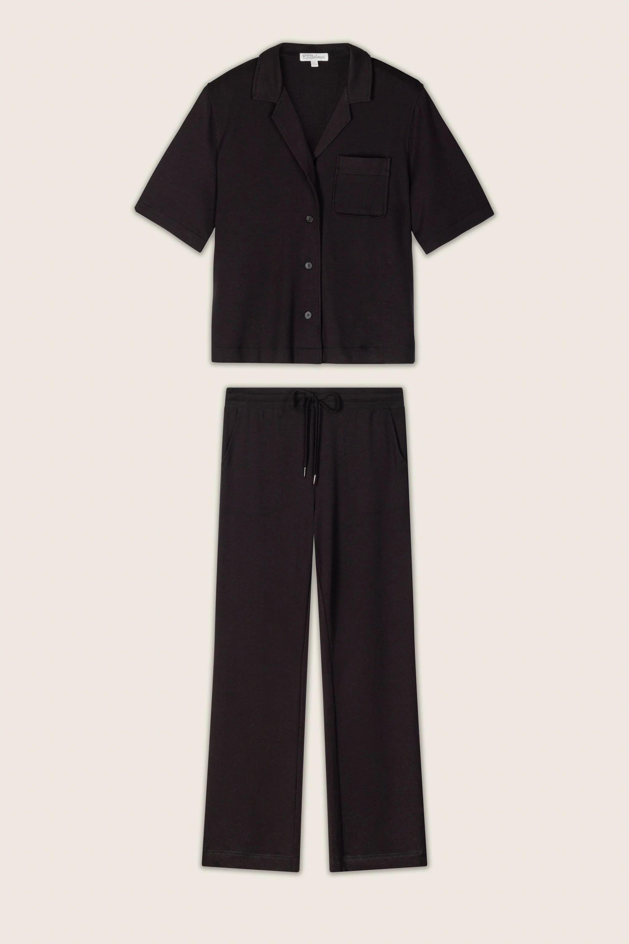 Jammie Essentials Long Black PJ Set - Image 2