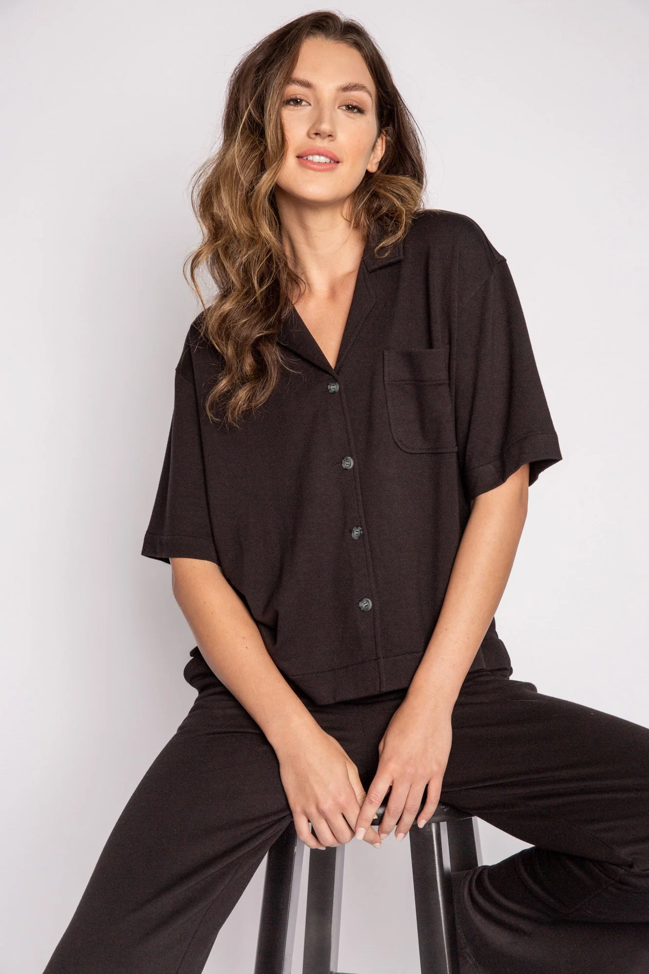Jammie Essentials Long Black PJ Set - Image 8