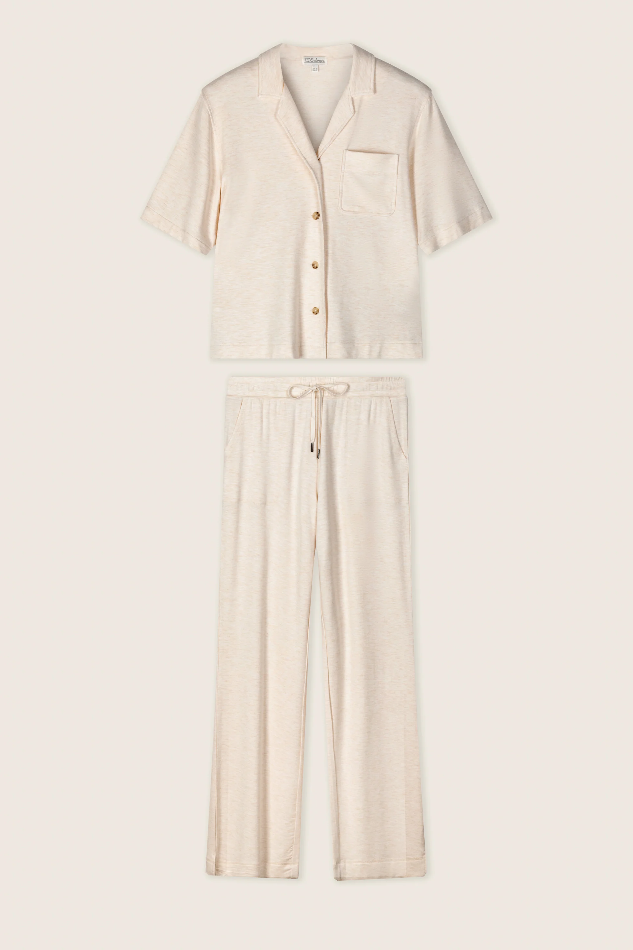 Jammie Essentials Long Oatmeal PJ Set - Image 2