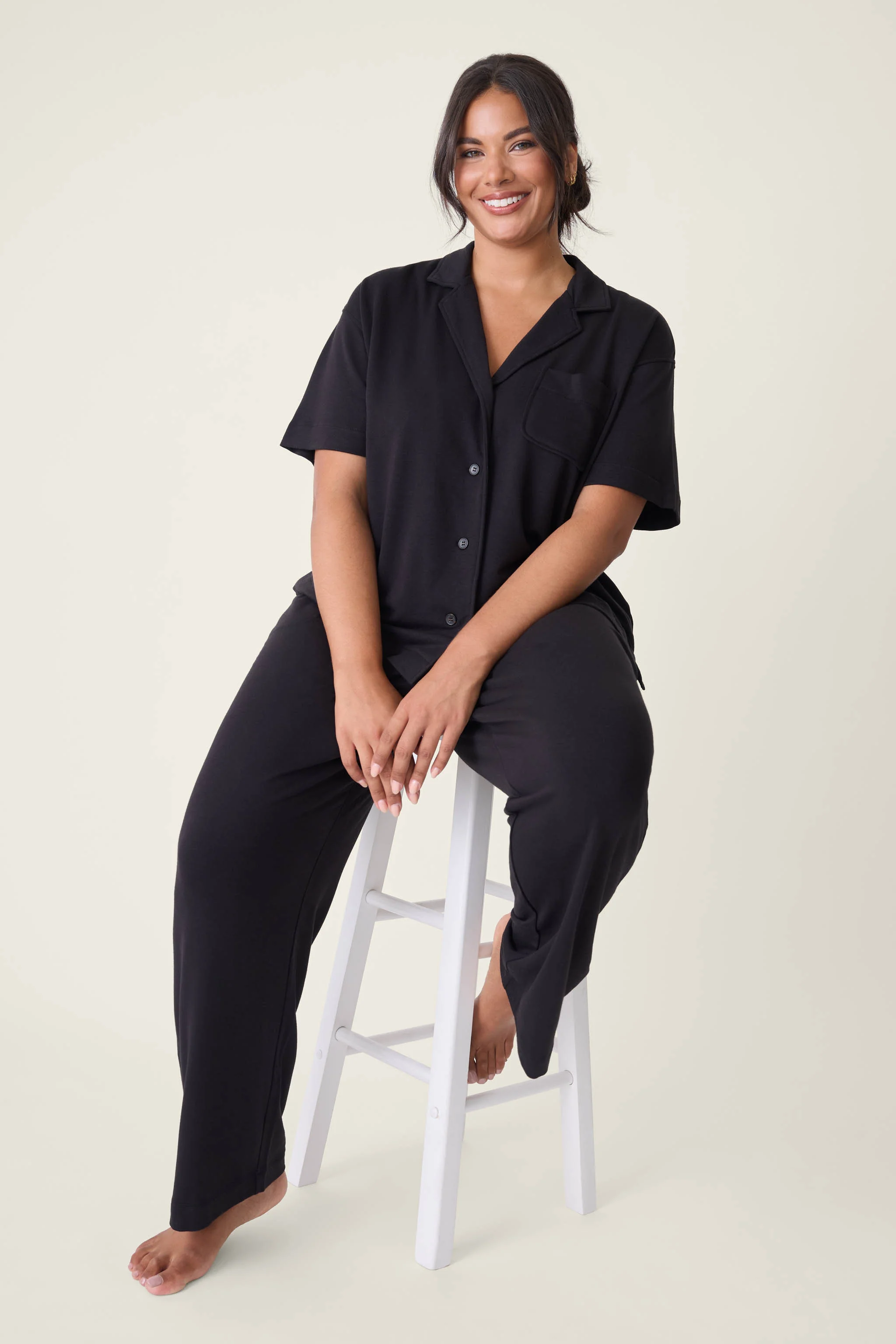 Jammie Essentials Black Plus Size PJ Set - Image 6