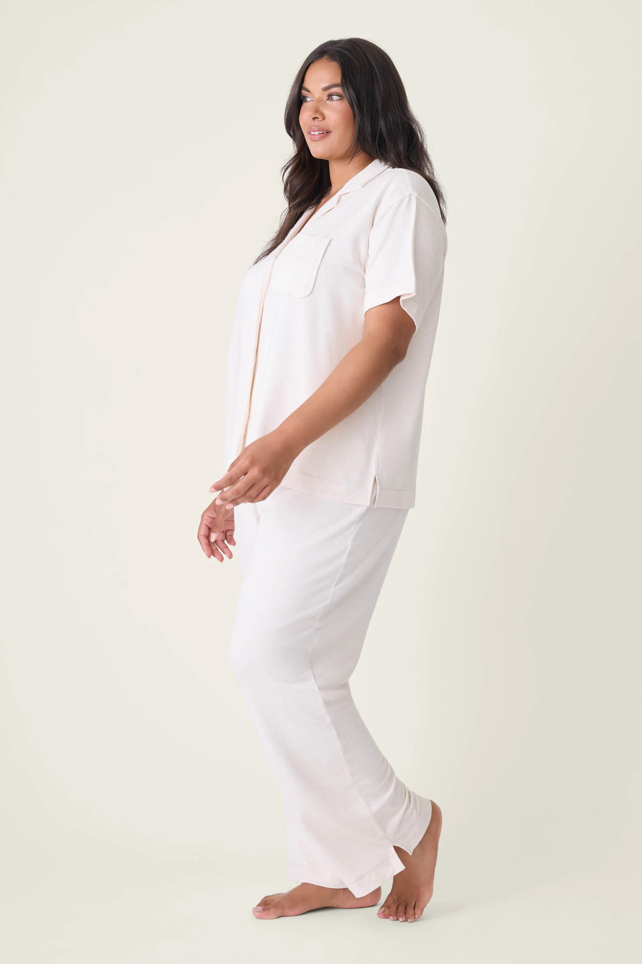 Jammie Essentials Oatmeal Plus Size PJ Set - Image 4