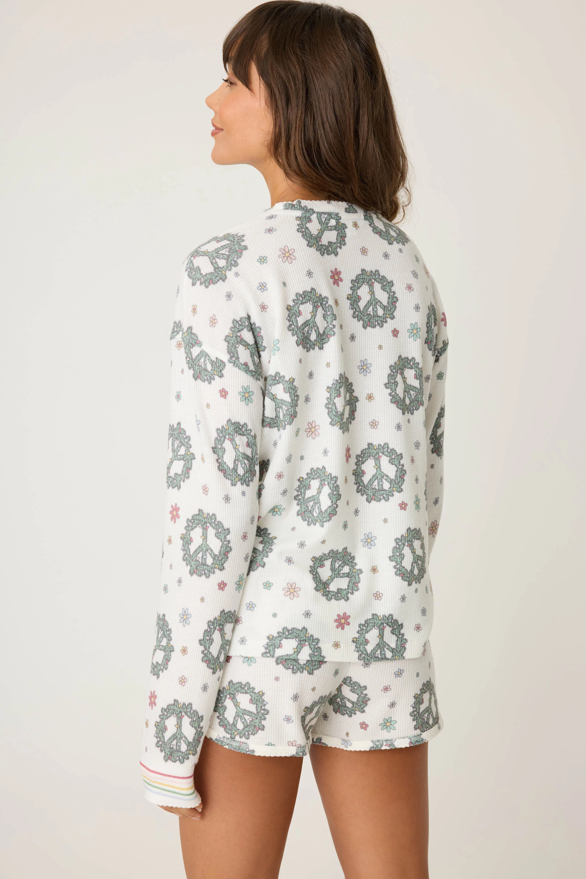 Joy To The World Waffle Thermal Long Sleeve Top - Image 4