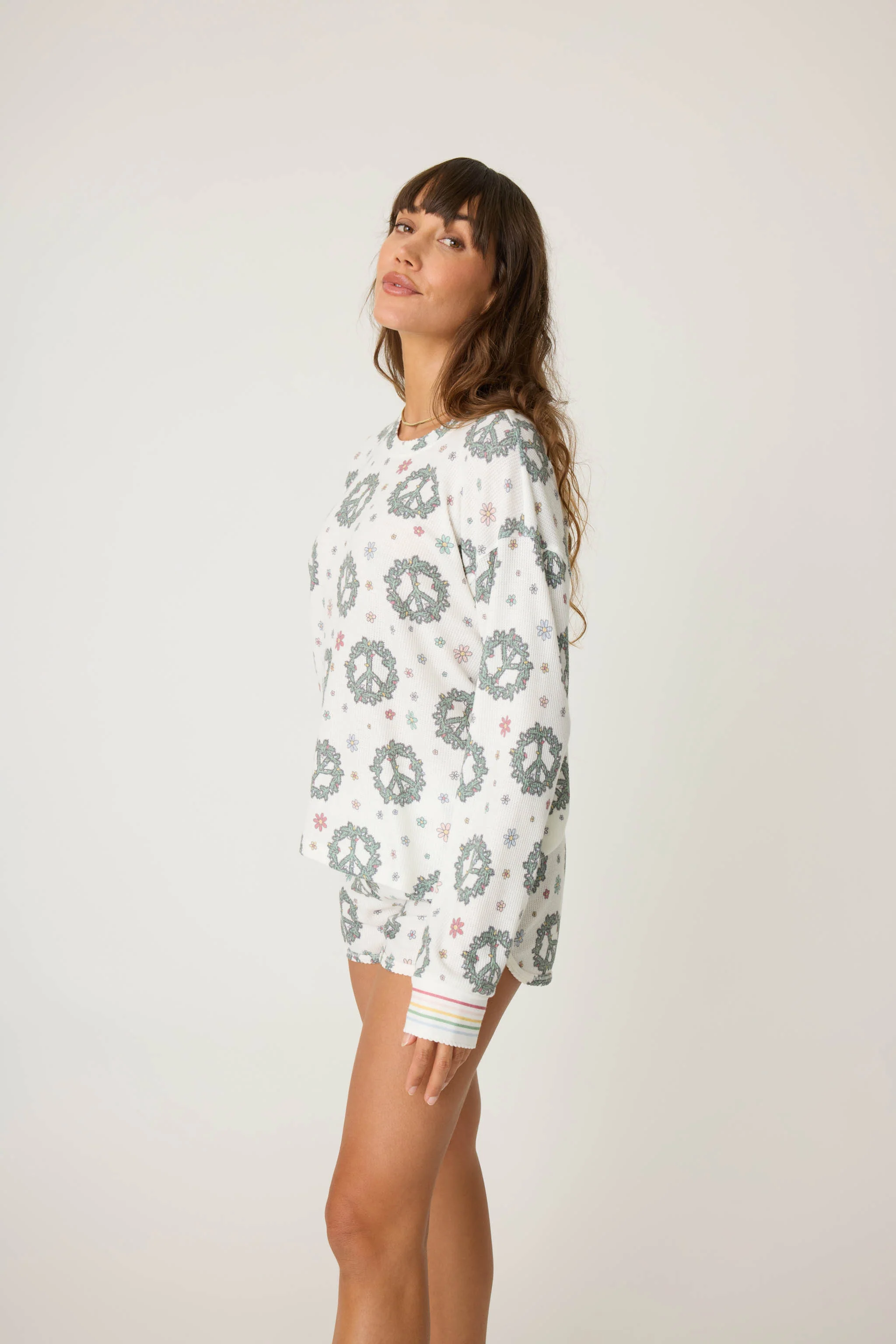 Joy To The World Waffle Thermal Long Sleeve Top - Image 6