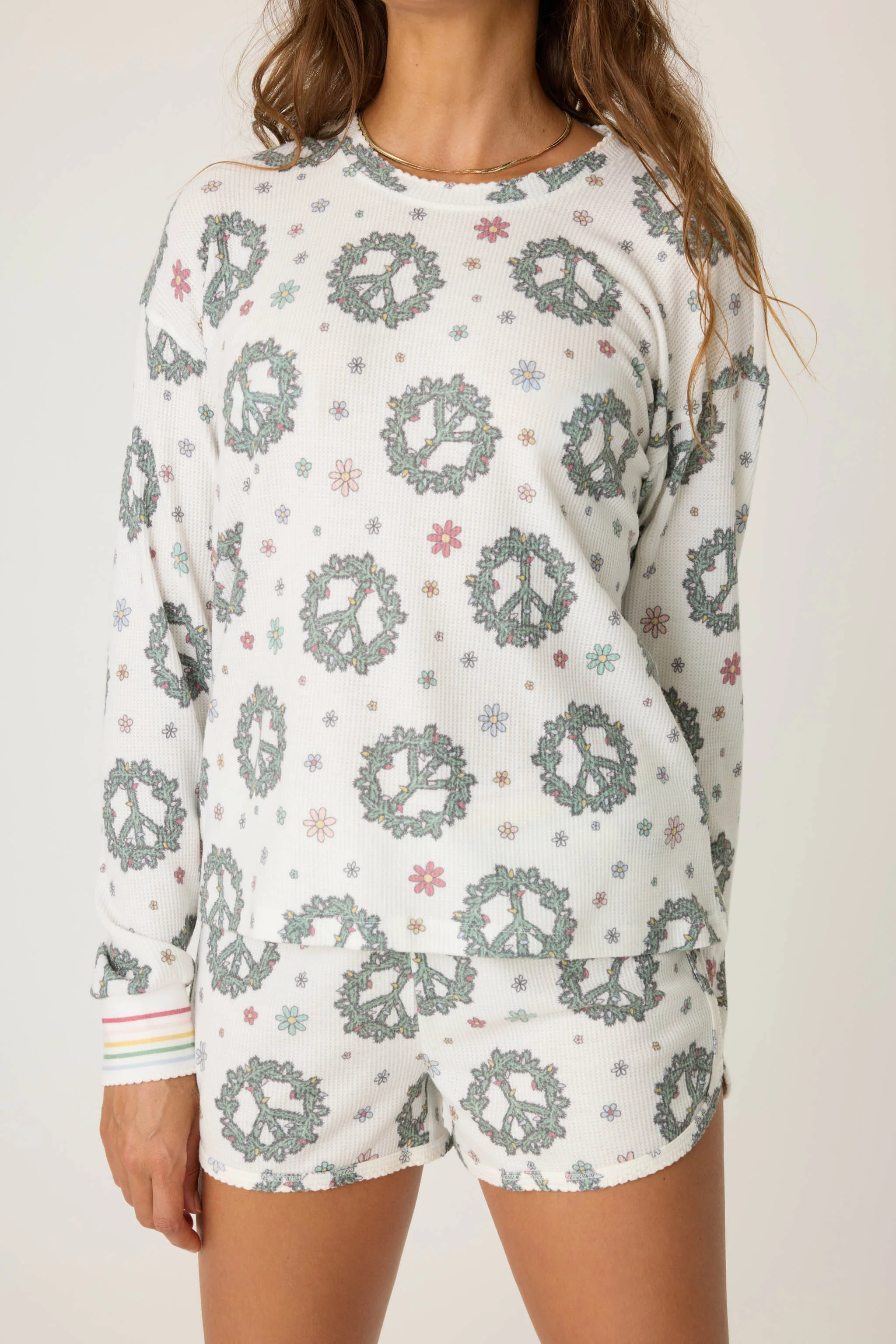 Joy To The World Waffle Thermal Long Sleeve Top - Image 7