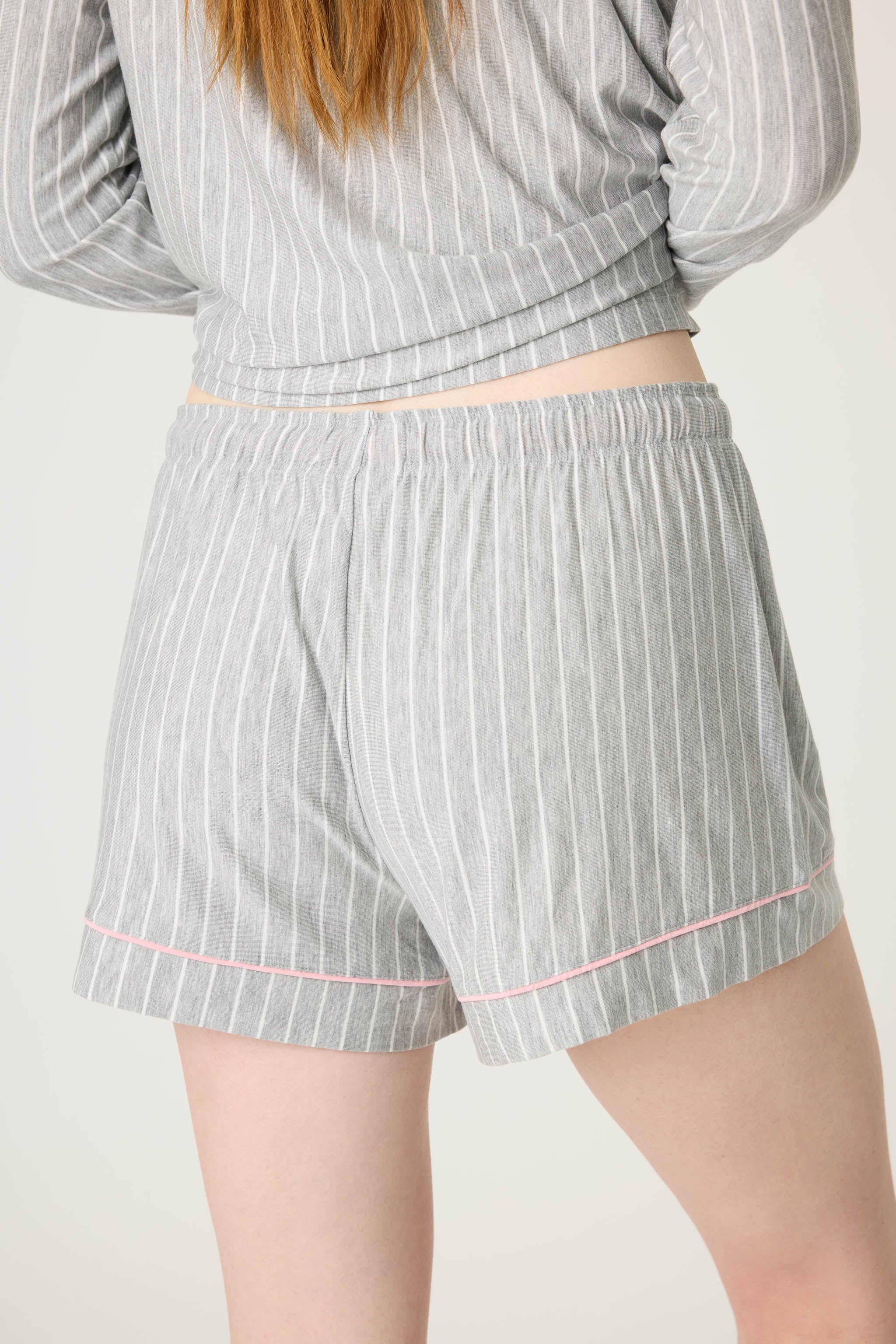 Lazy Days Pinstripe Sleep Shorts - Image 2