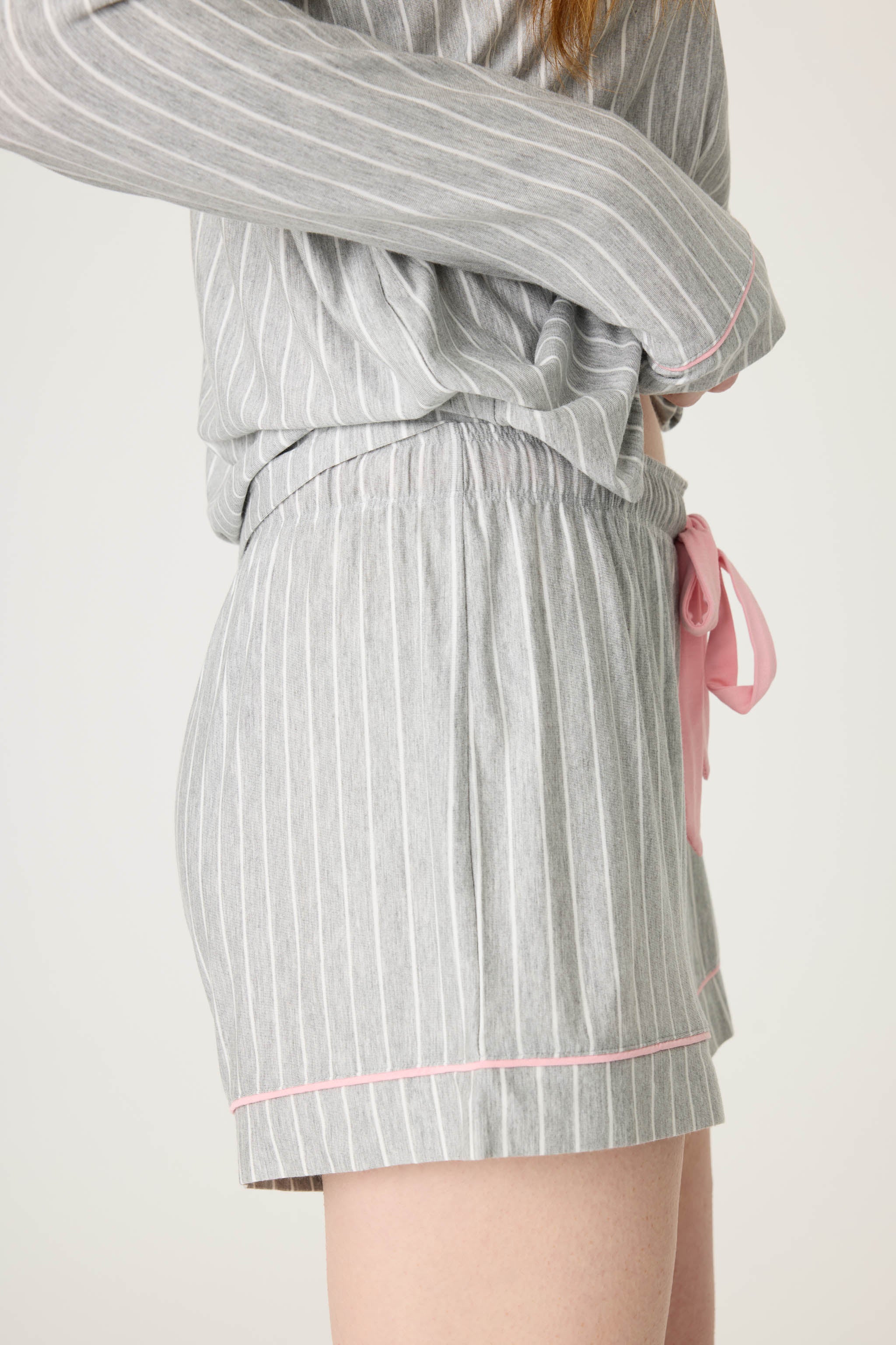 Lazy Days Pinstripe Sleep Shorts - Image 4