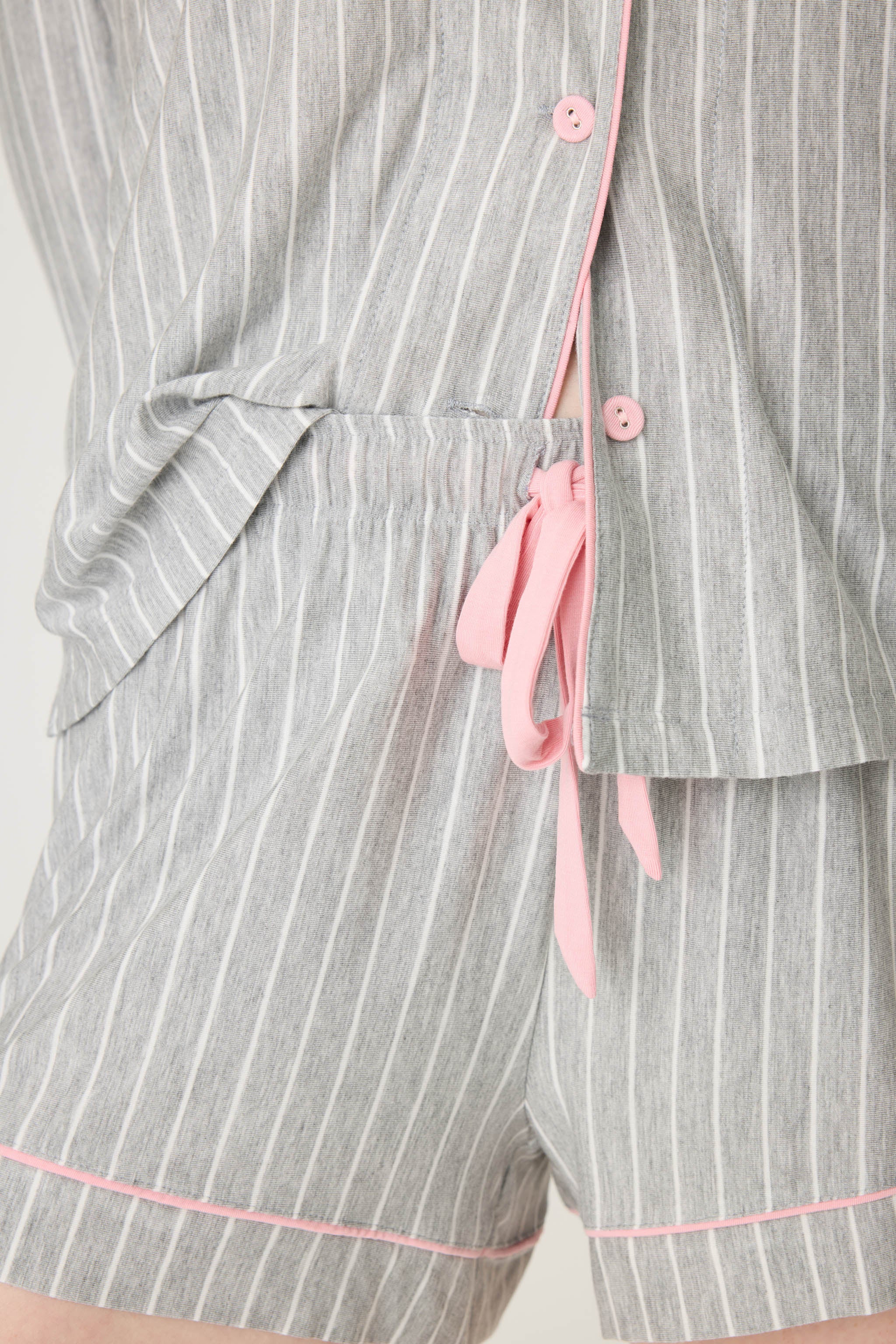 Lazy Days Pinstripe Sleep Shorts - Image 6