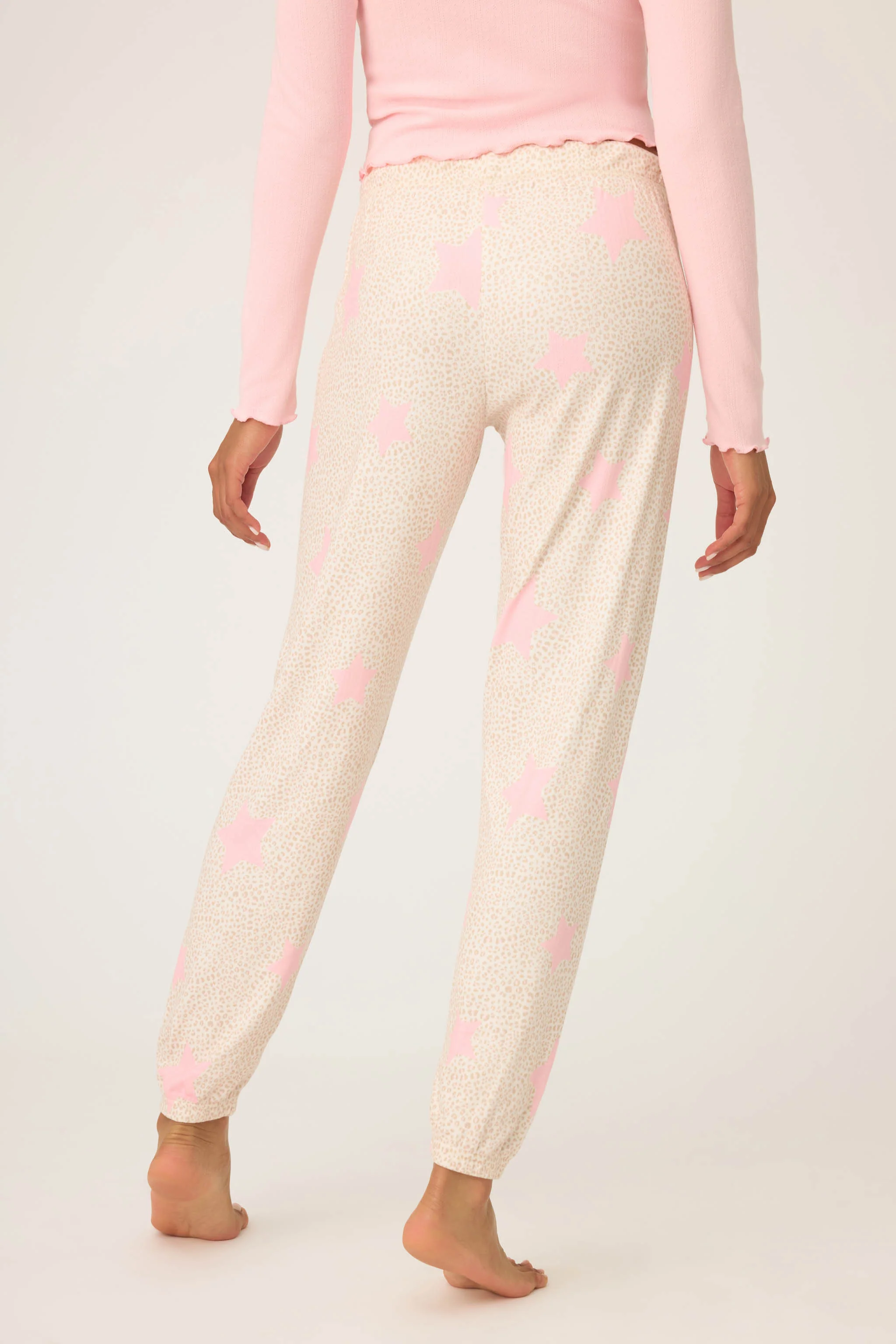 Stay Wild Leopard & Star Print Pointelle Banded Pants - Image 7