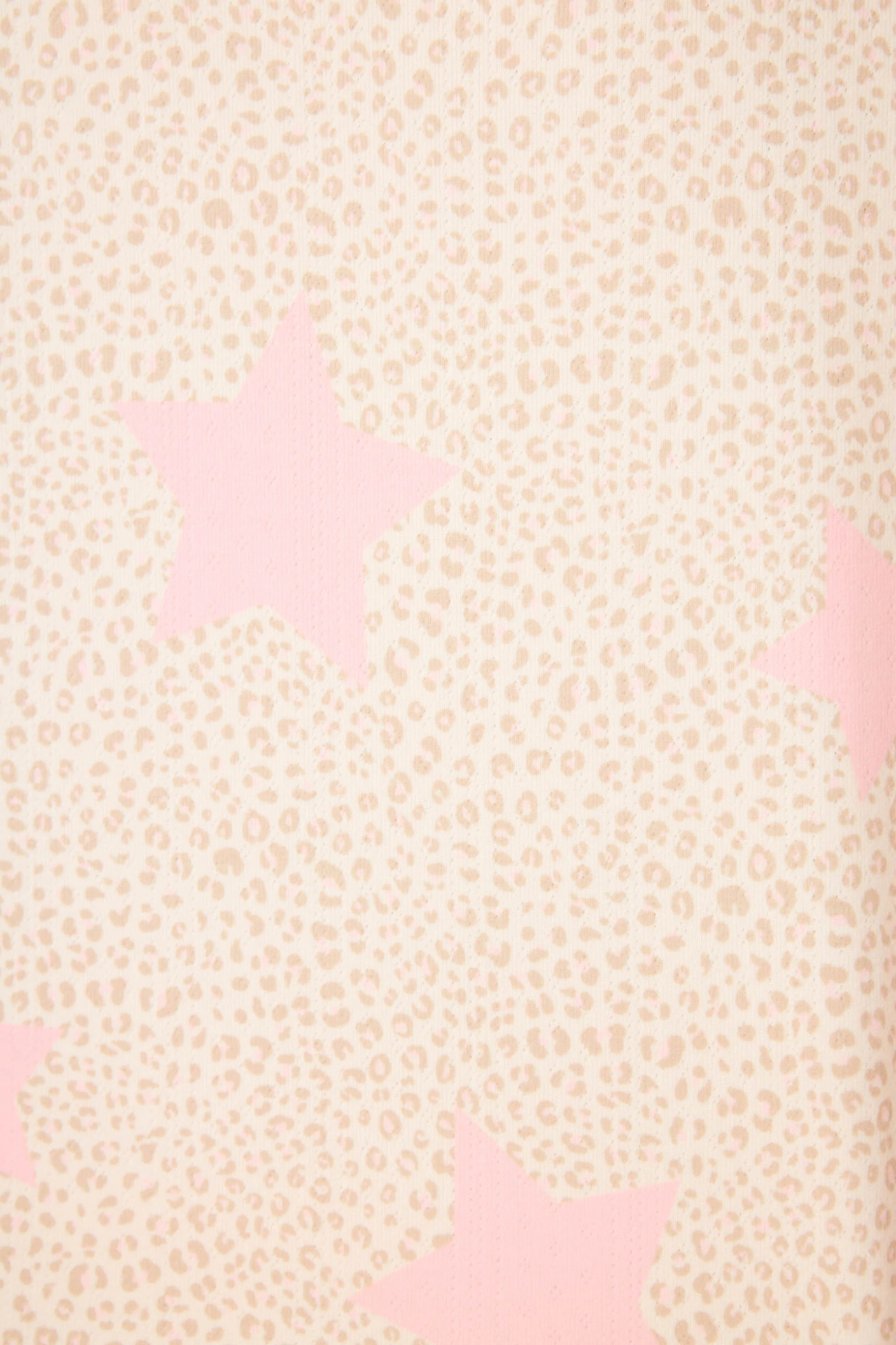 Stay Wild Leopard & Star Print Pointelle Long Sleeve Top - Image 2