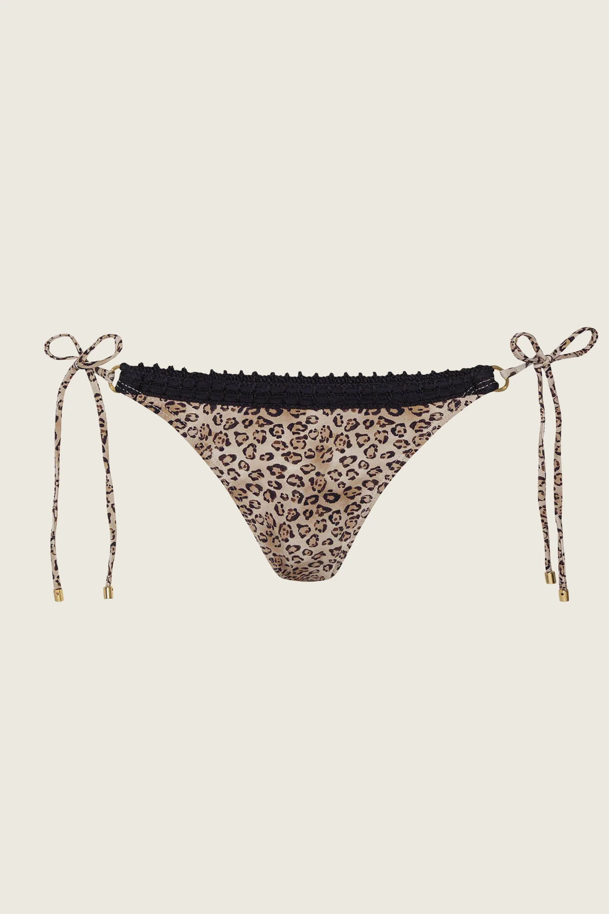PJS x PQ Swim Leopard Carrie Crochet Trim Tie Side Bottom - Image 2