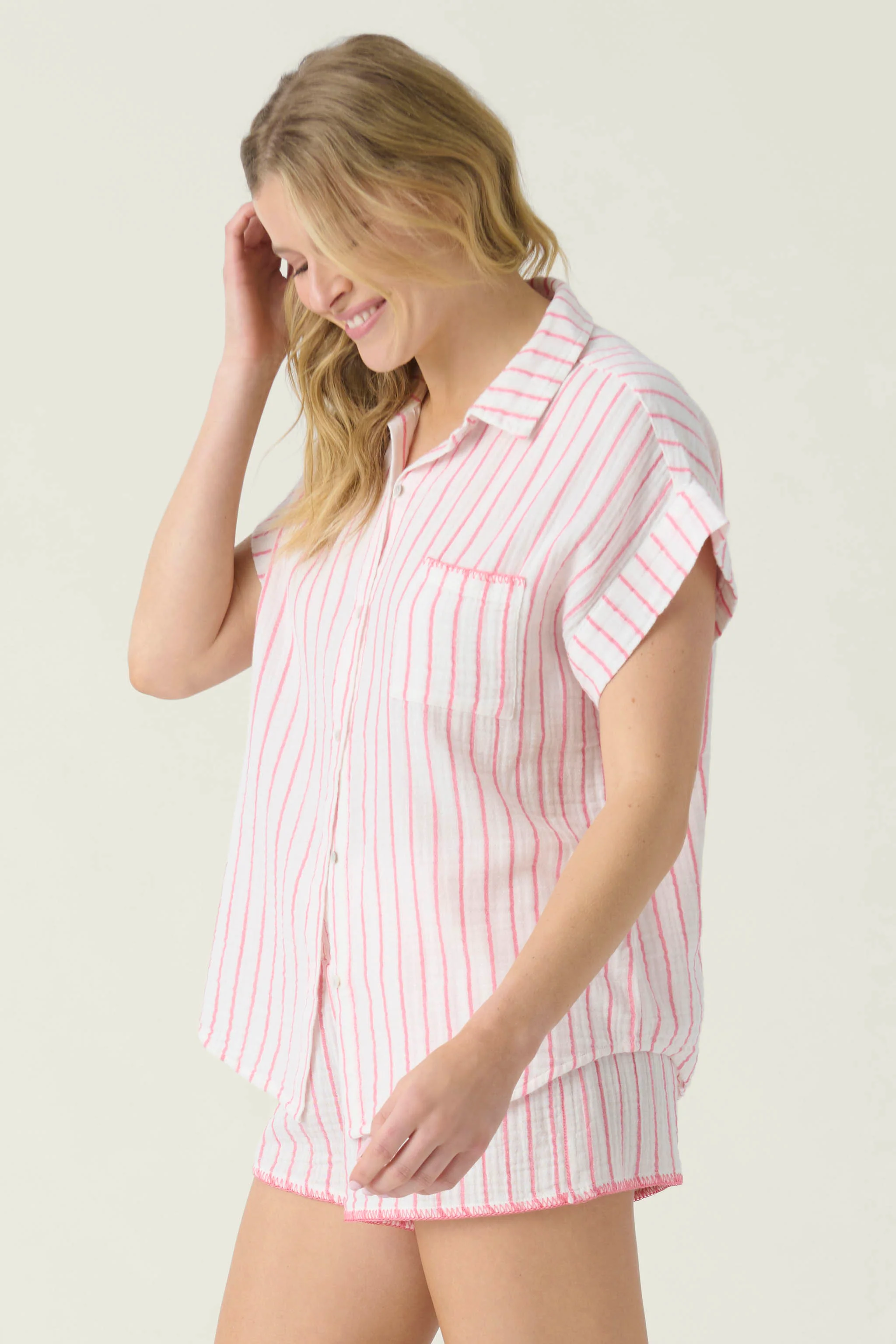 Live In The Moment Short Sleeve Gauze T-Shirt - Image 3