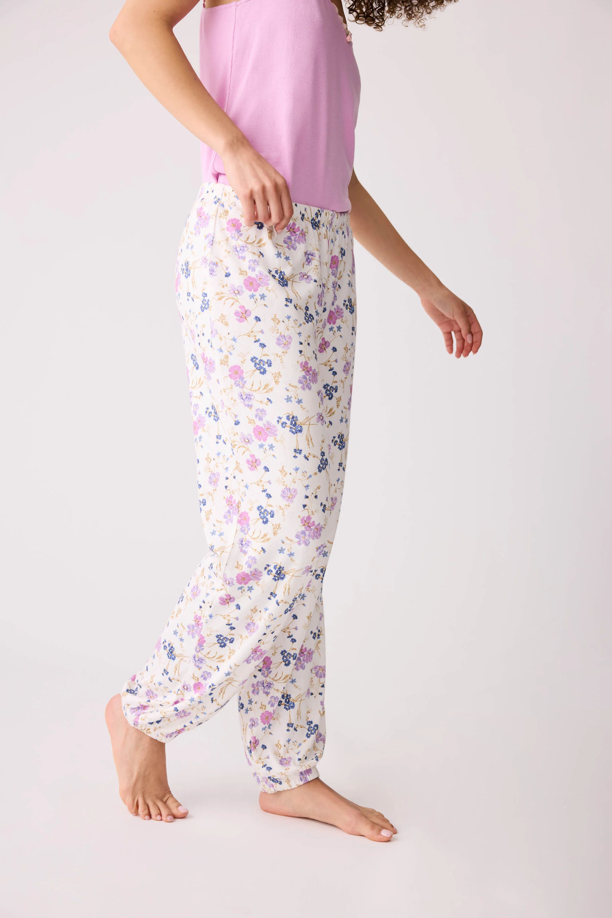 More Amour Floral Pointelle Banded Pants - Image 5