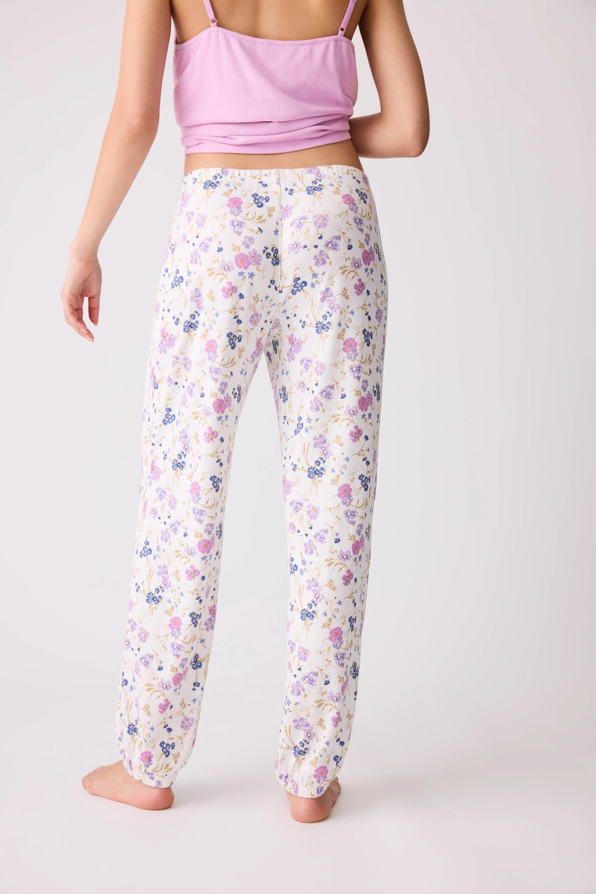More Amour Floral Pointelle Banded Pants - Image 6