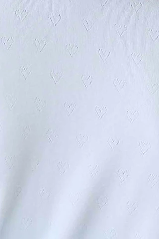 Pointelle Hearts Short Sleeve T-Shirt - Image 6