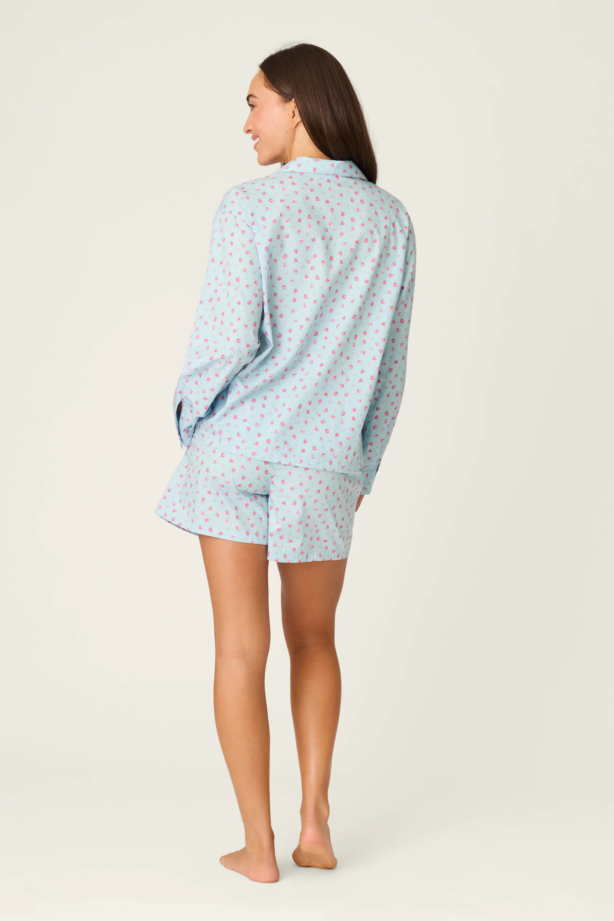 Afterparty Poplin Rosy Nights Short PJ Set - Image 3