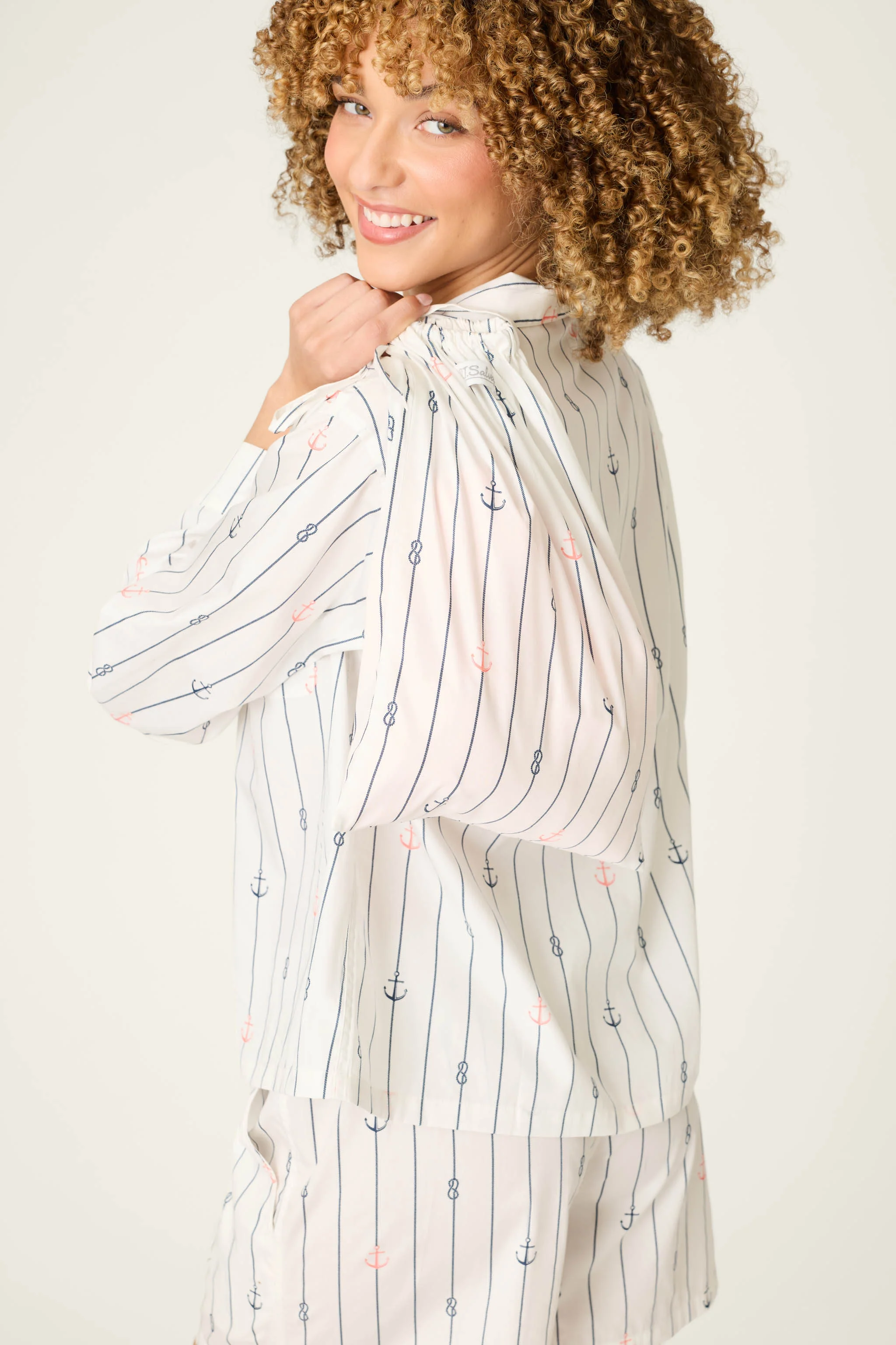 Afterparty Poplin Sail Away Short PJ Set - Image 5