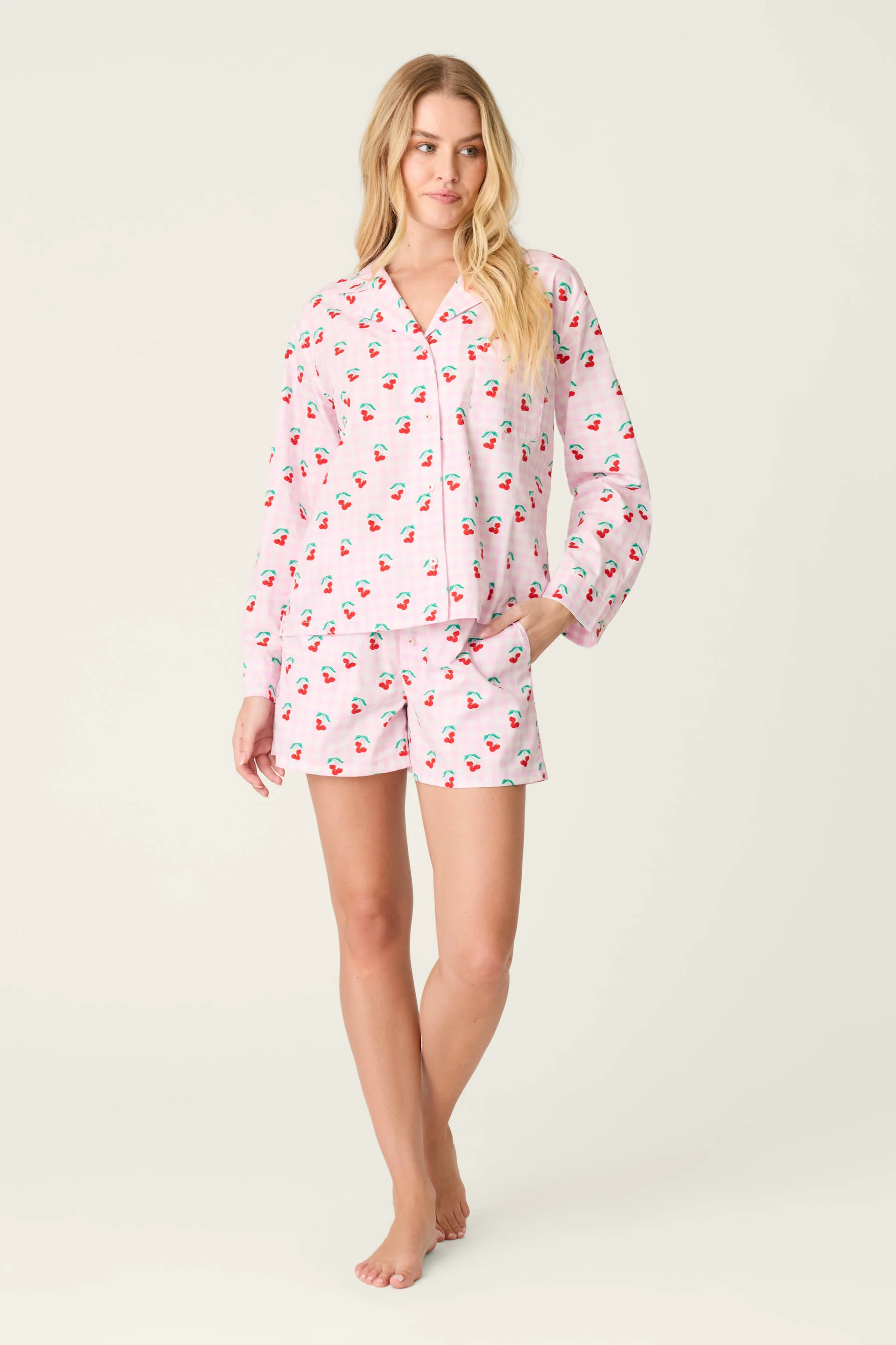 Afterparty Poplin Oh Cherry Short PJ Set