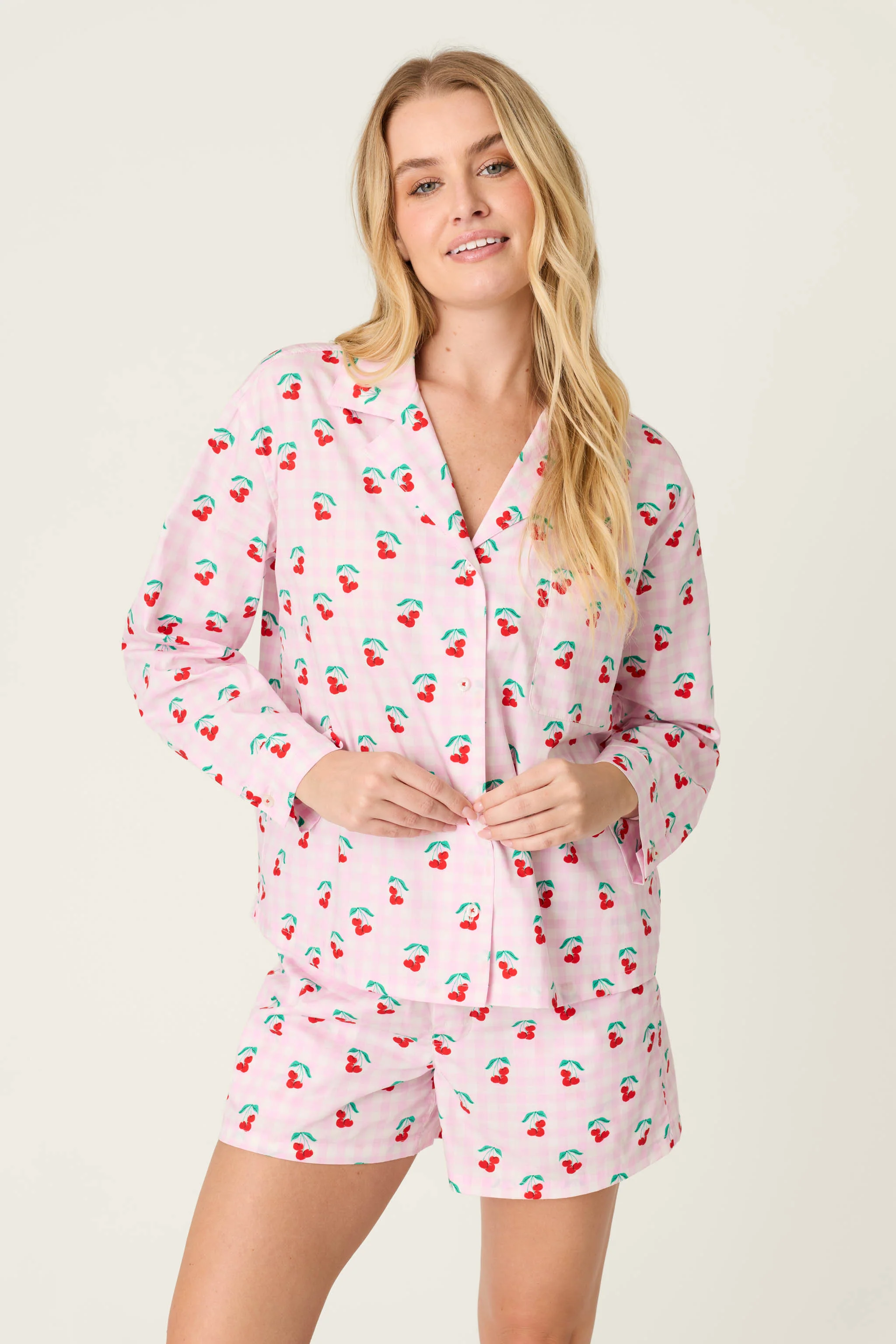 Afterparty Poplin Oh Cherry Short PJ Set - Image 2
