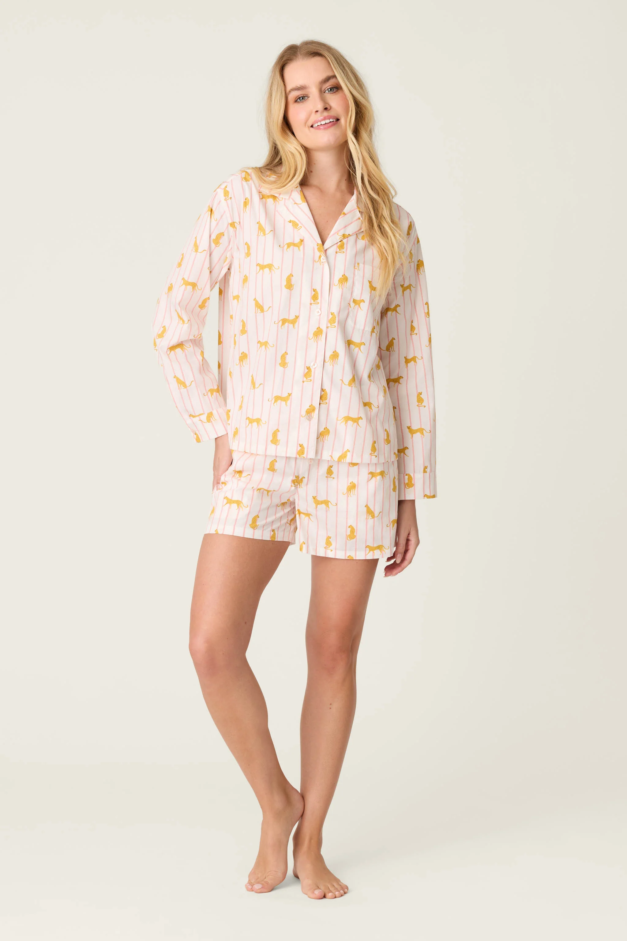 Afterparty Poplin Cheetah Charm Short PJ Set