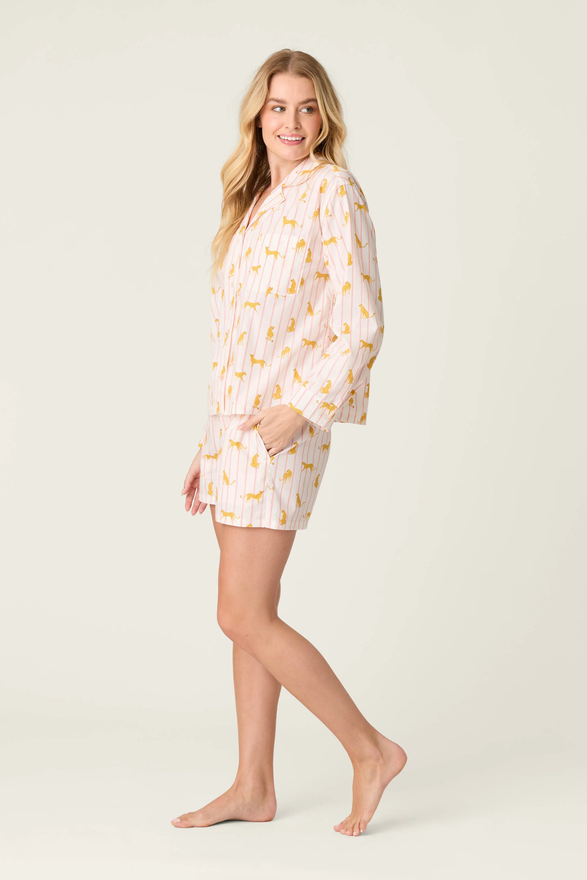 Afterparty Poplin Cheetah Charm Short PJ Set - Image 4