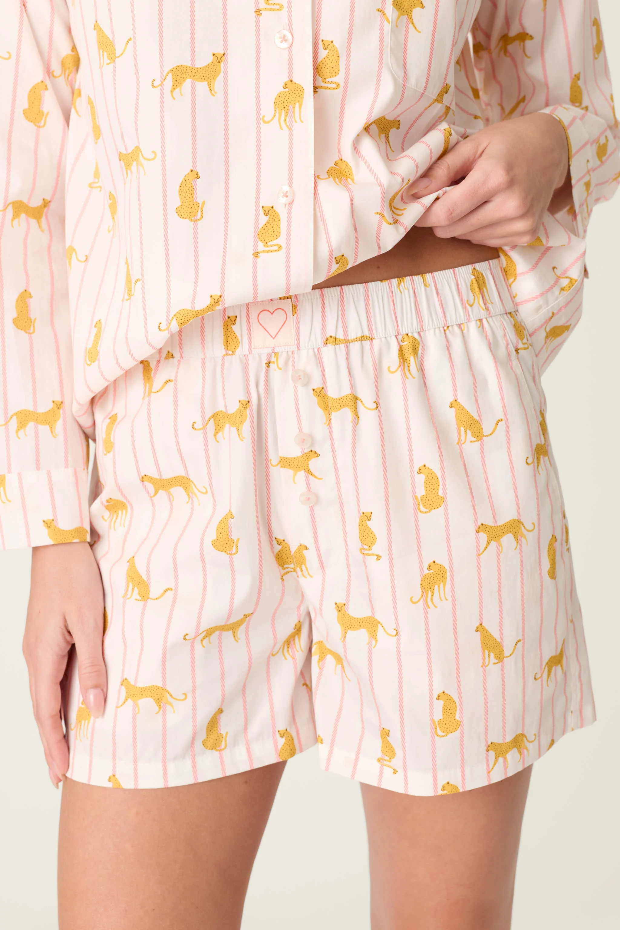 Afterparty Poplin Cheetah Charm Short PJ Set - Image 6