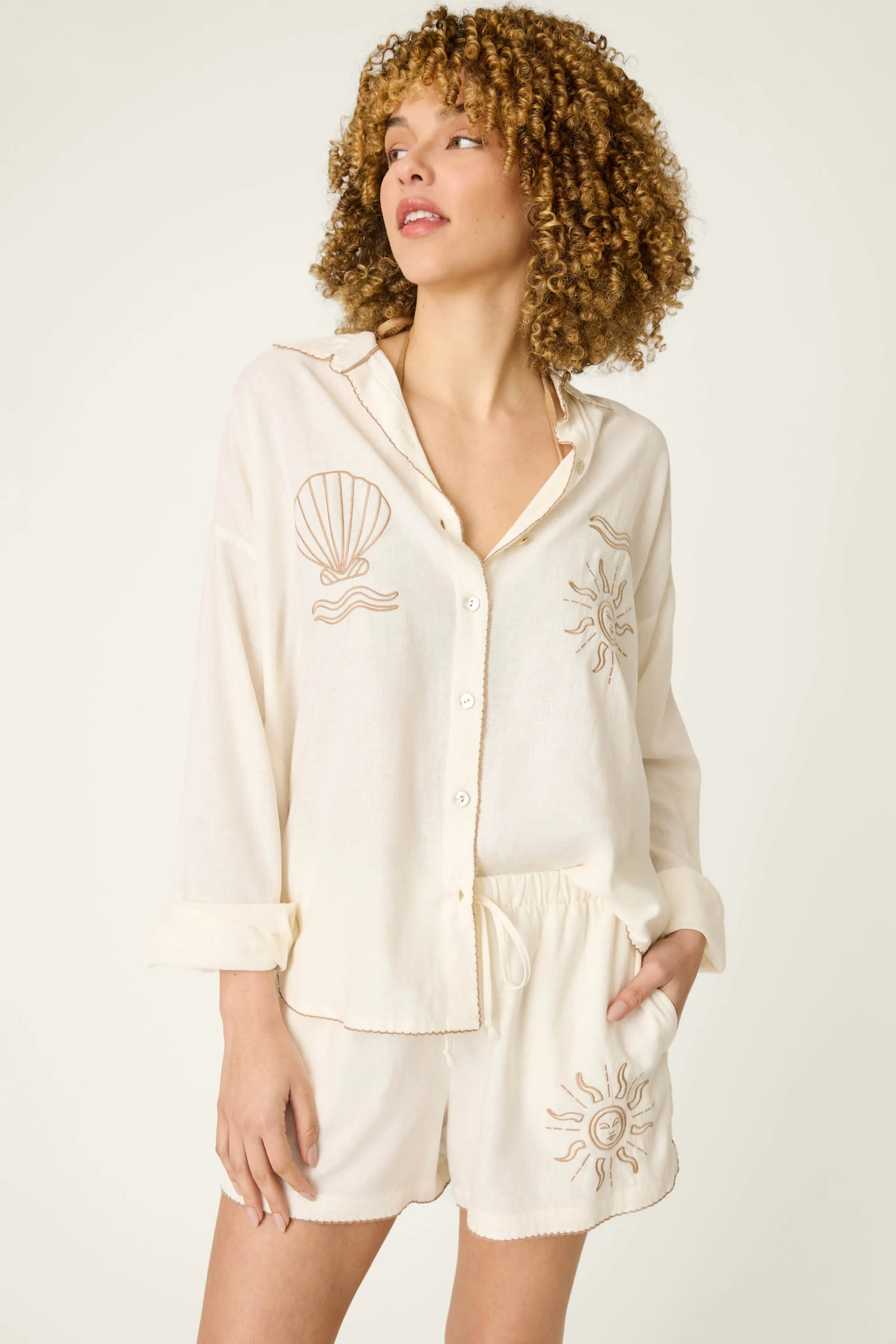 Breeze By The Sea White Sands Long Sleeve Top - Image 6