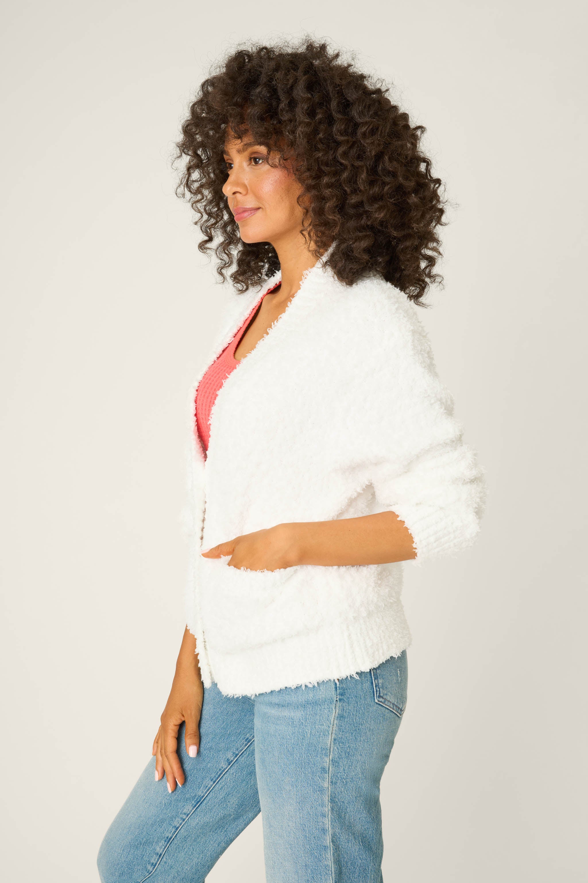 Bundle Up Boucle Ivory Cardigan - Image 4