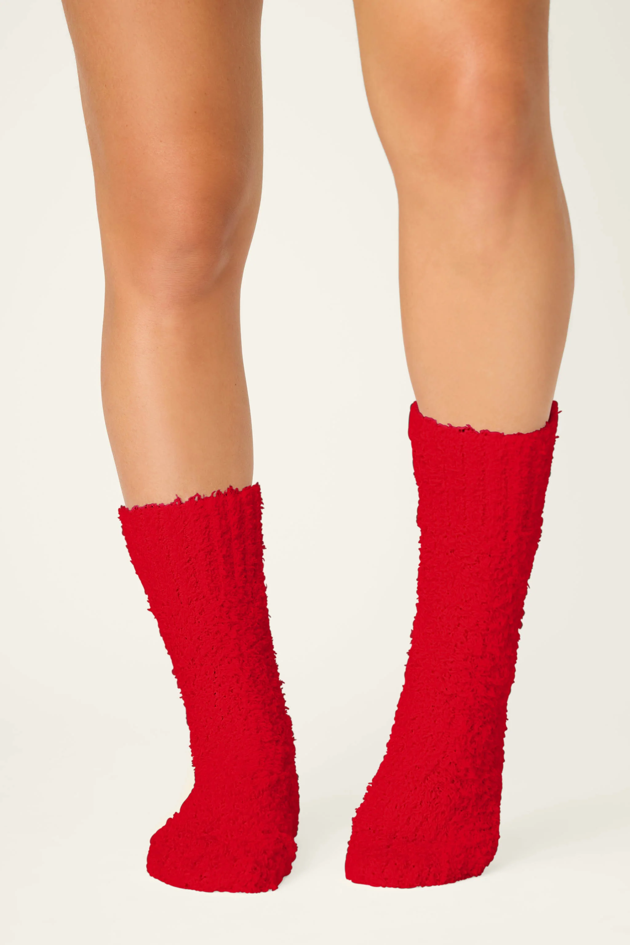 Bundle Up Boucle Red Crew Socks - Image 2