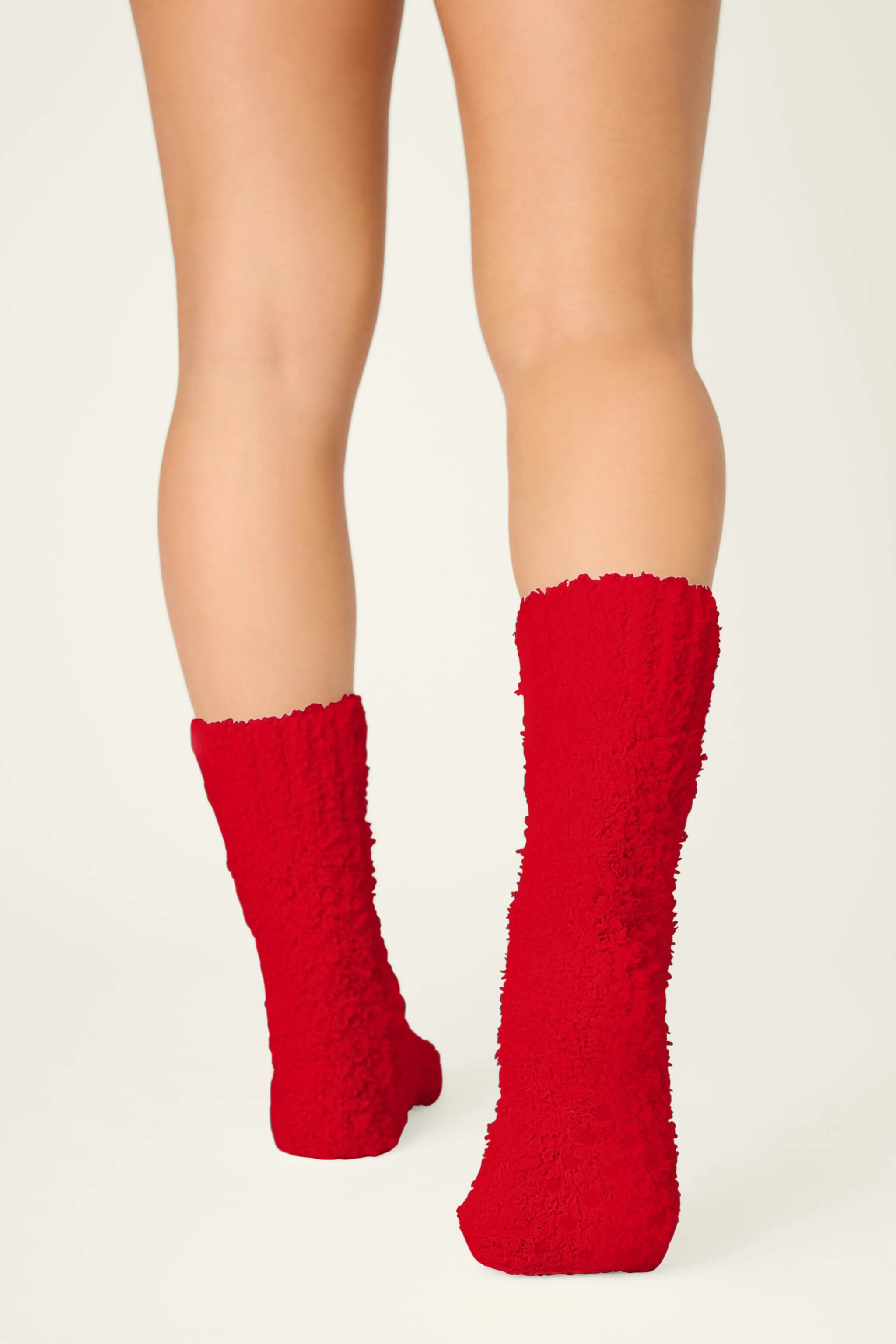 Bundle Up Boucle Red Crew Socks - Image 3