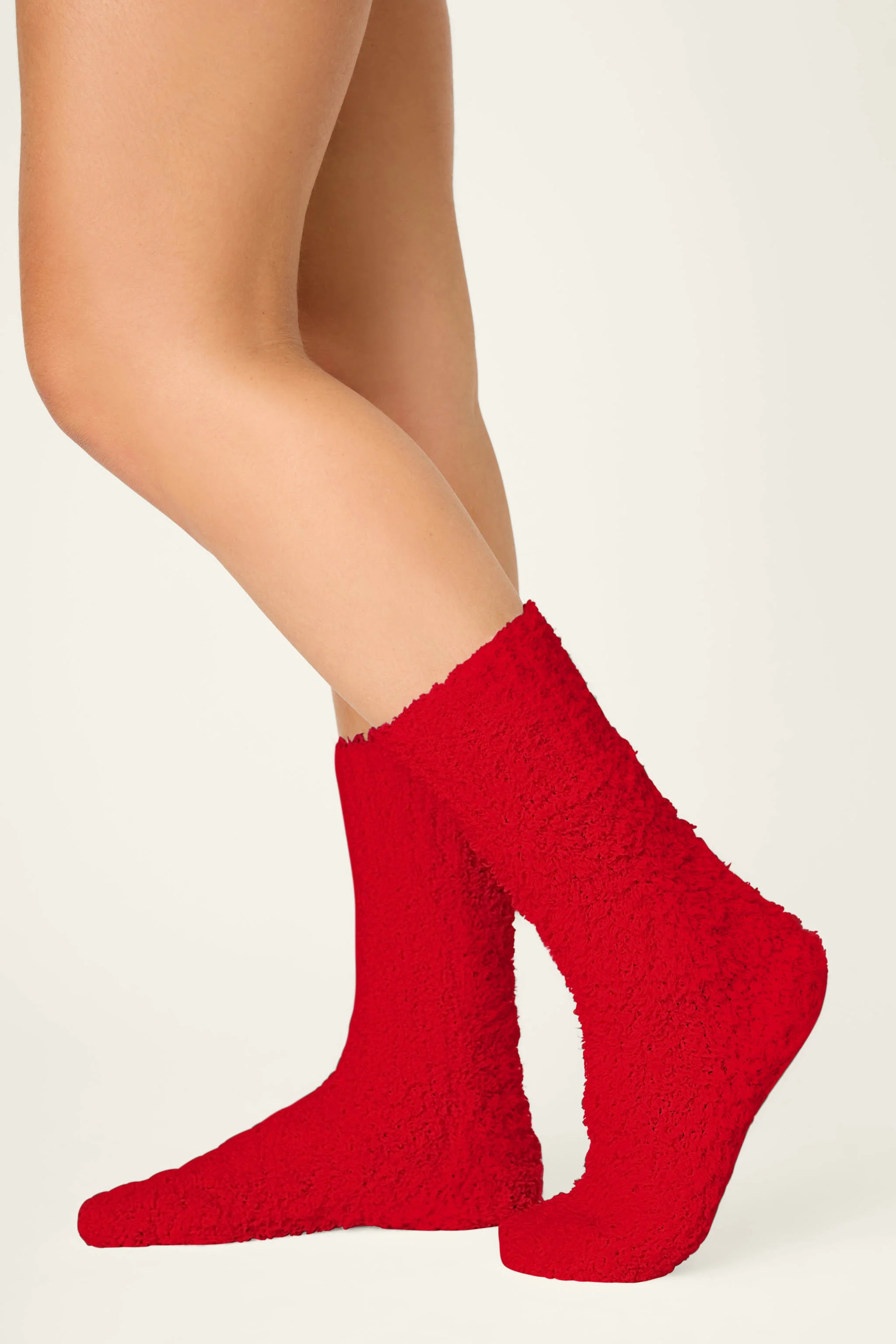 Bundle Up Boucle Red Crew Socks - Image 4