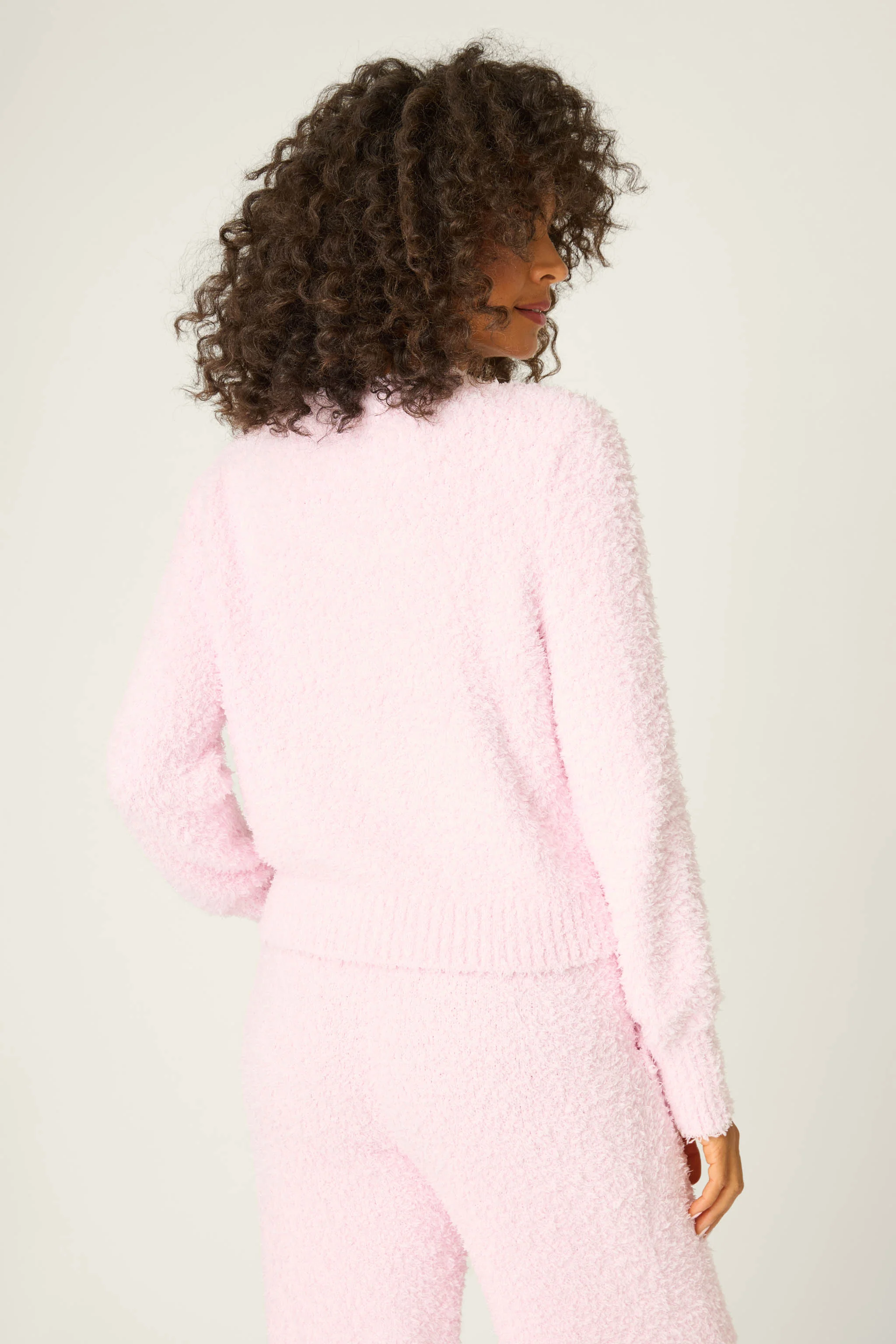 Bundle Up Boucle Pink Long Sleeve Top - Image 2