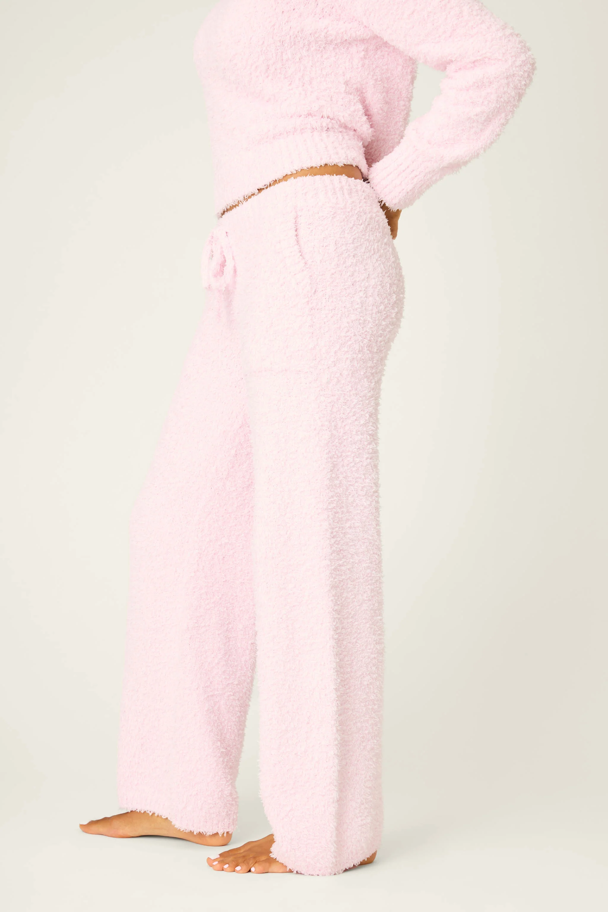 Bundle Up Boucle Pink Open Leg Pants - Image 5