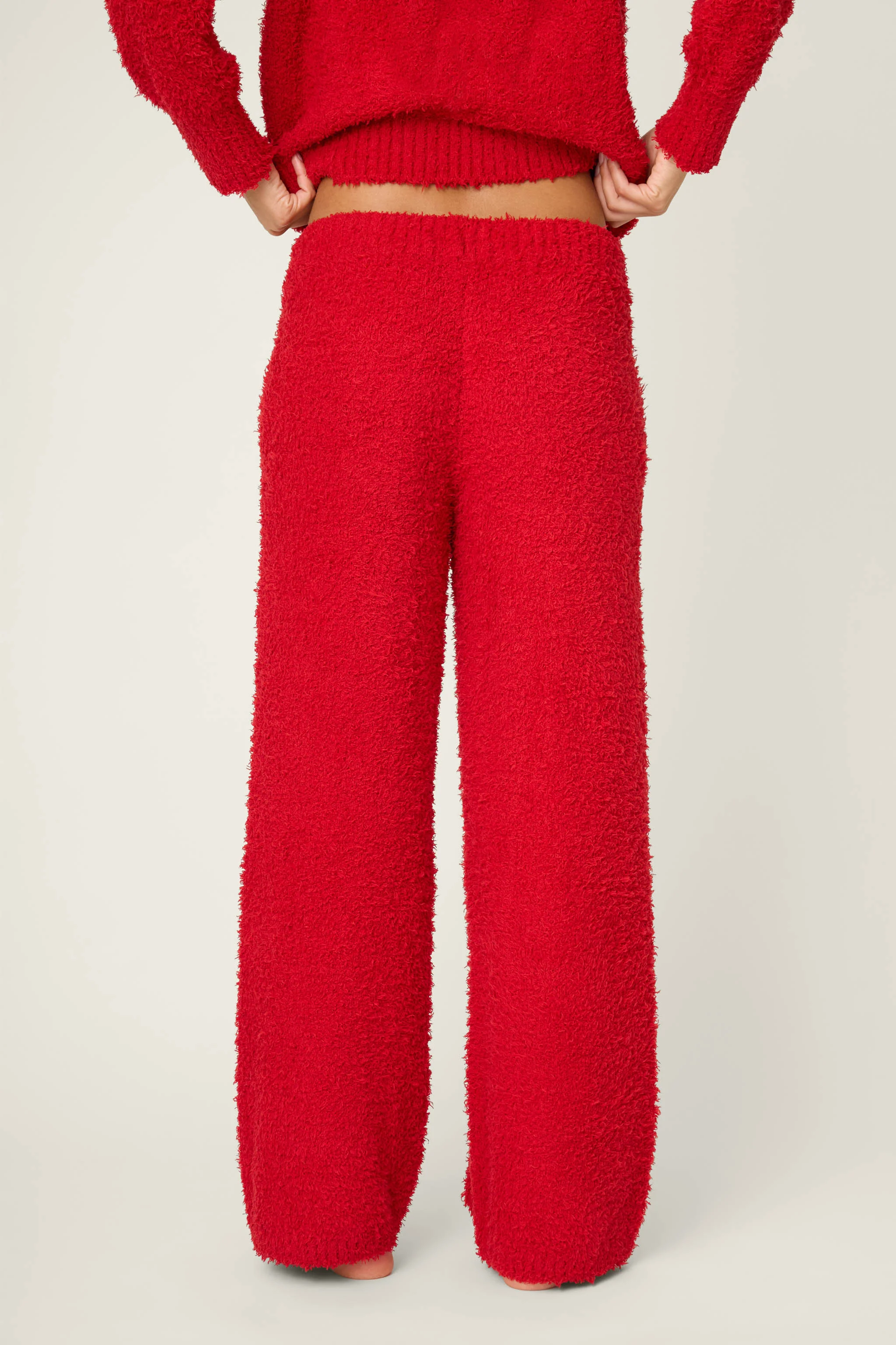 Bundle Up Boucle Red Open Leg Pants - Image 2