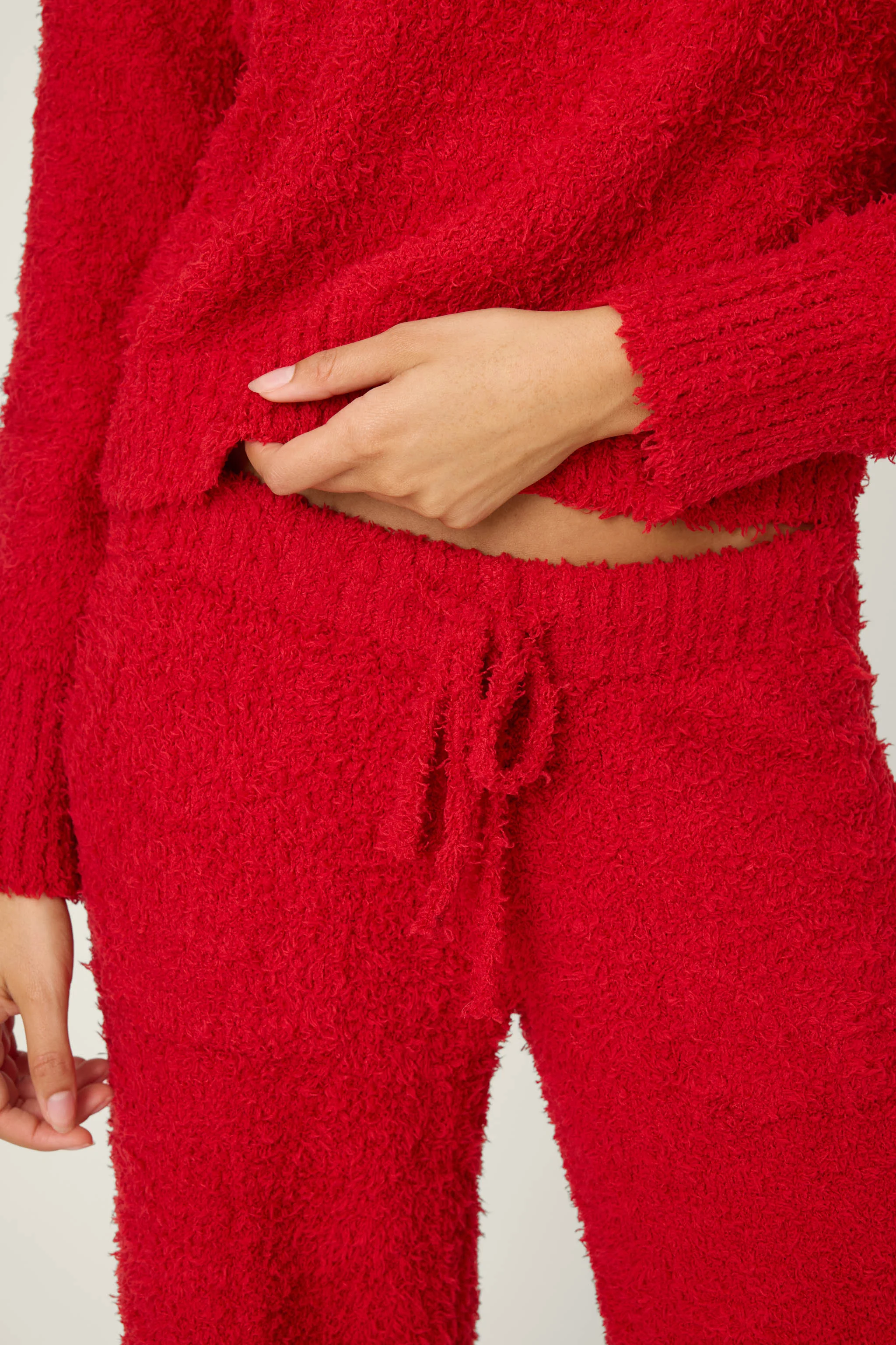 Bundle Up Boucle Red Open Leg Pants - Image 4