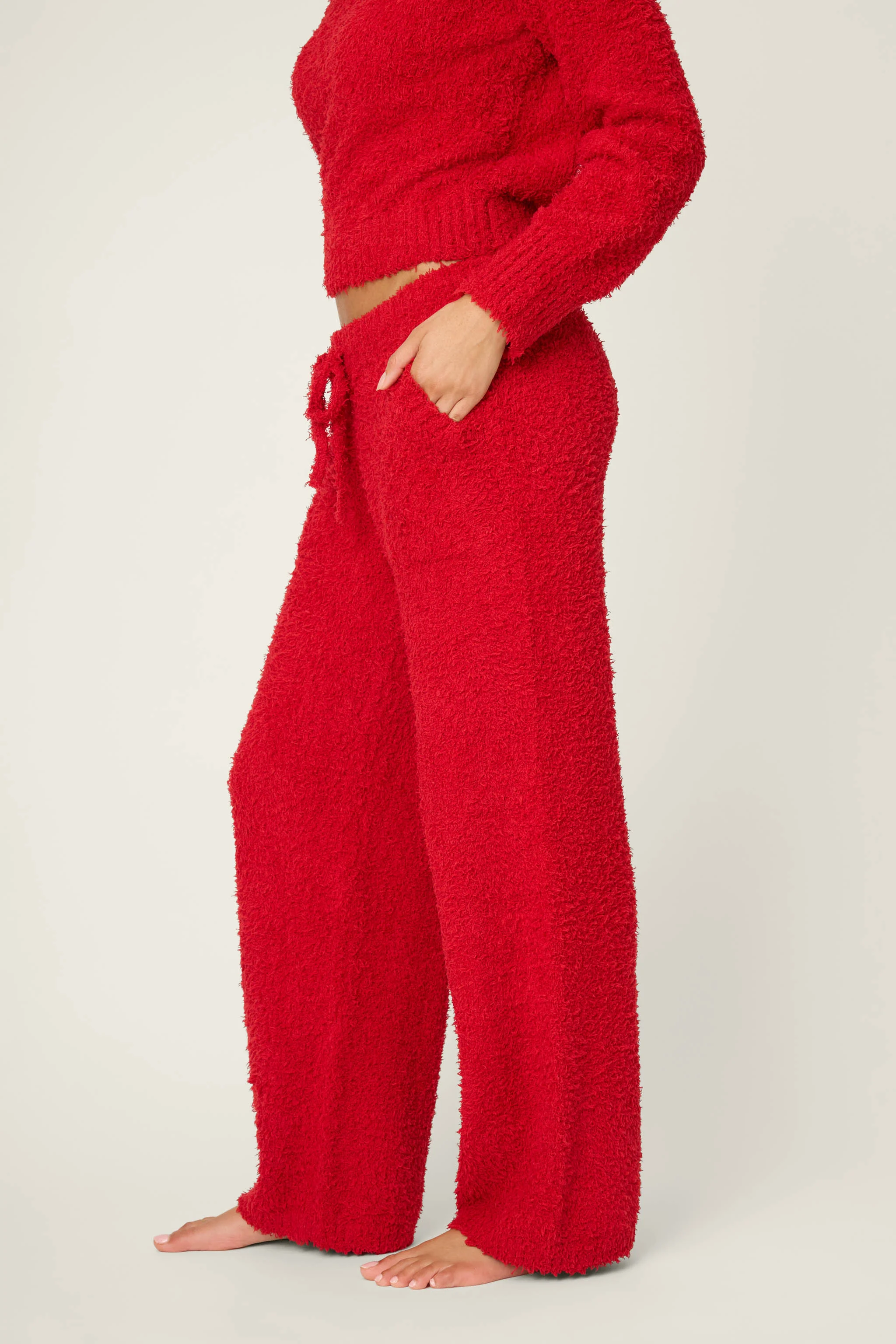 Bundle Up Boucle Red Open Leg Pants - Image 5