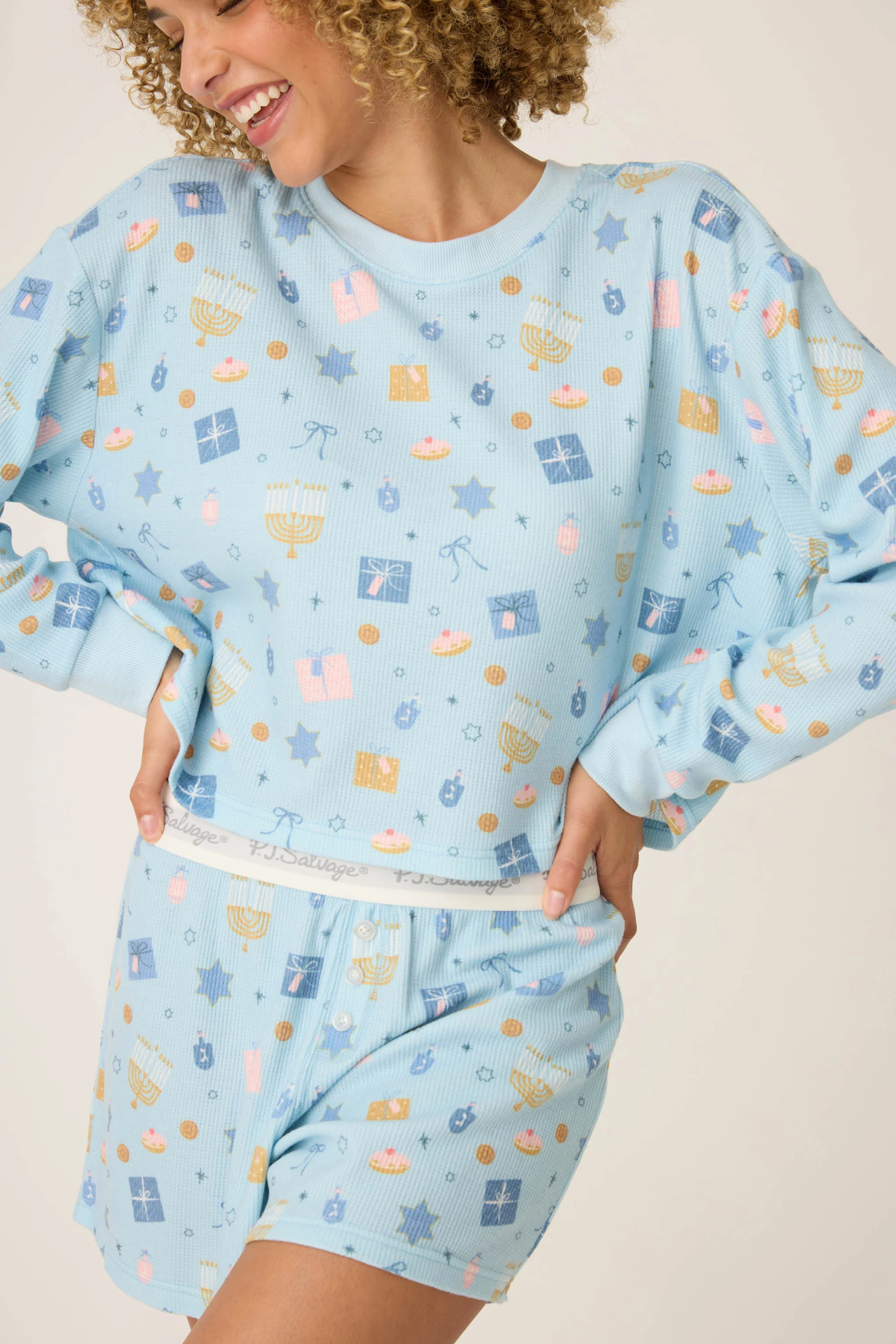 Boyfriend Boxer Hanukkah Print Shorts Set - Image 5