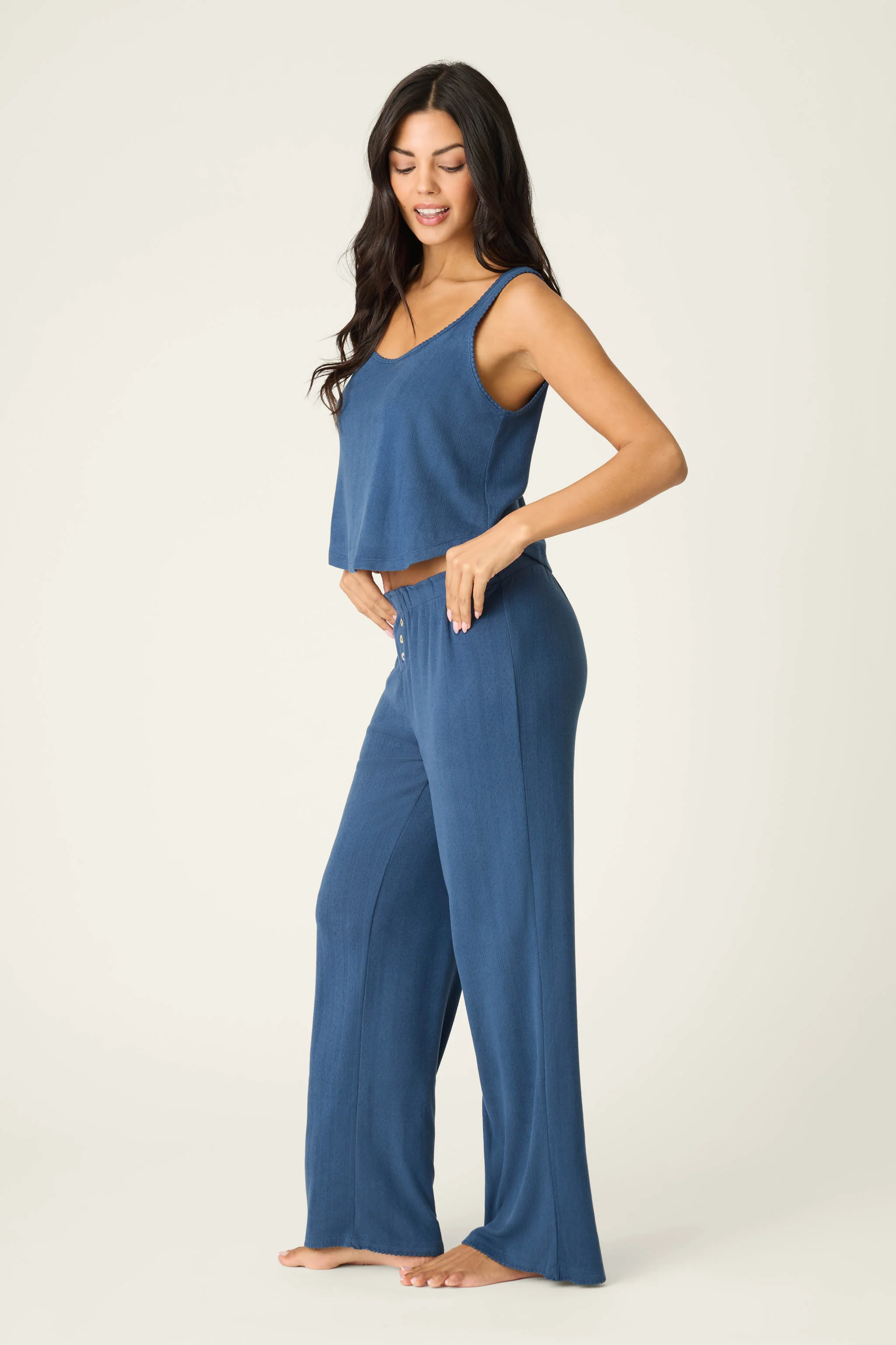 Pointelle Essentials Deep Sea PJ Set - Image 4