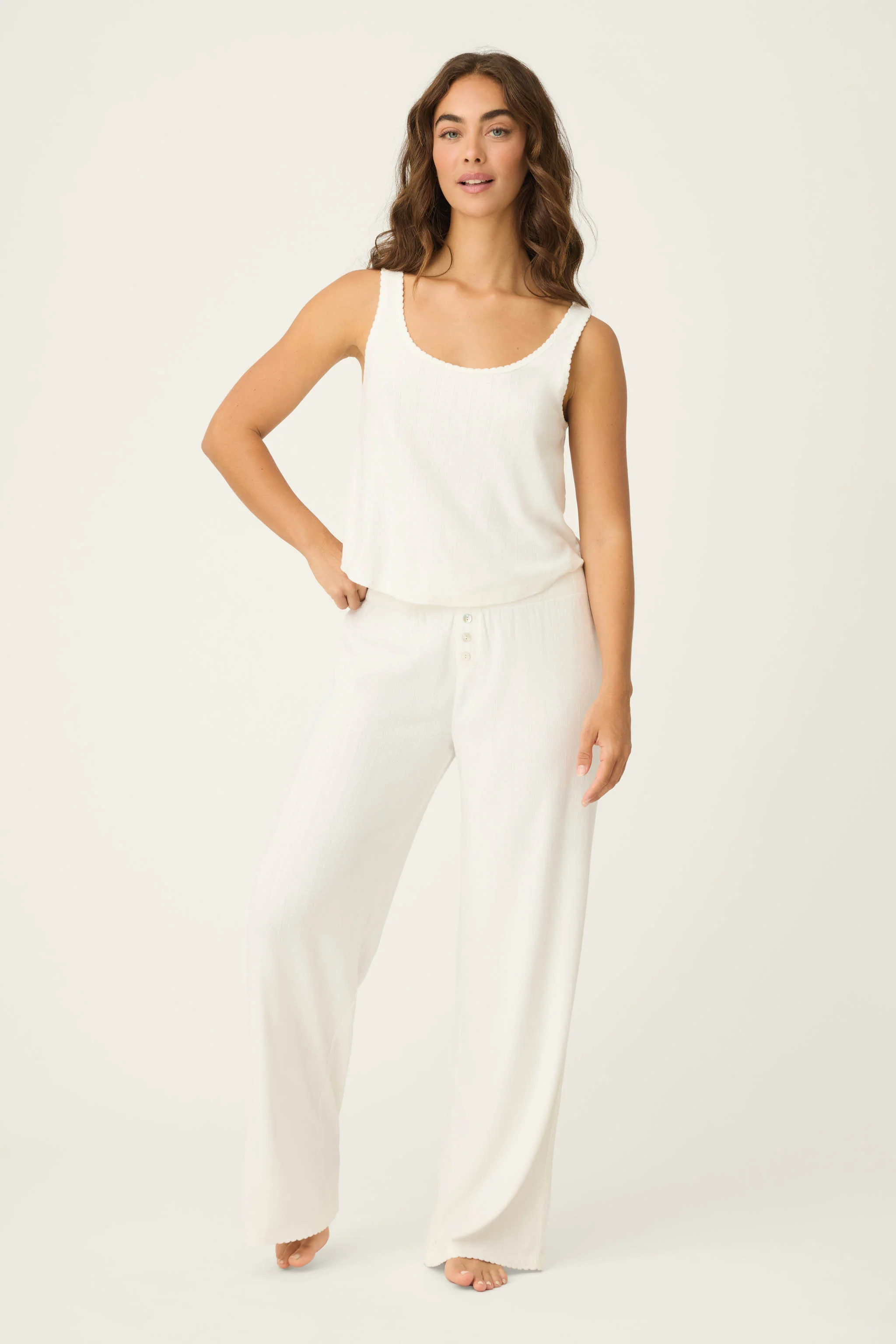 Pointelle Essentials Ivory PJ Set - Image 2