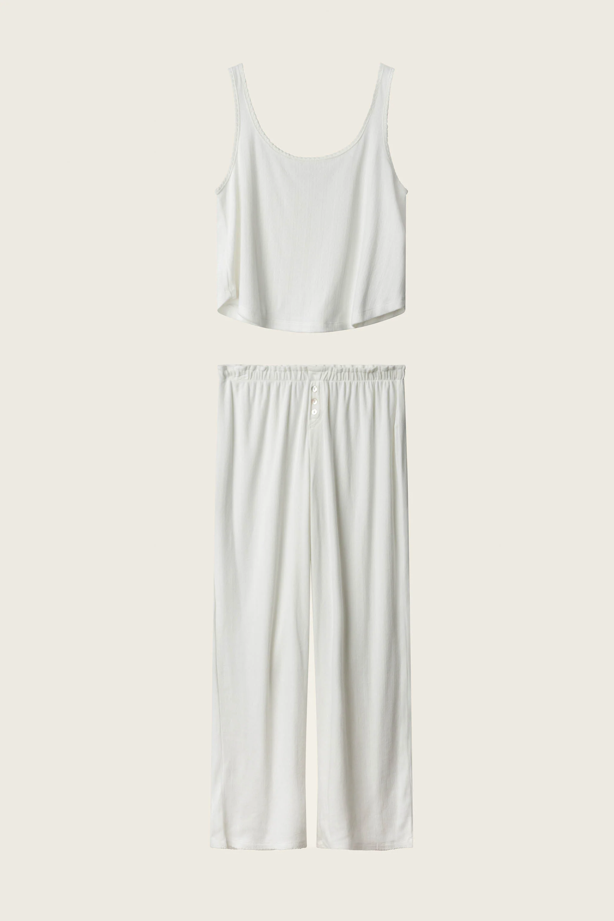 Pointelle Essentials Ivory PJ Set - Image 6