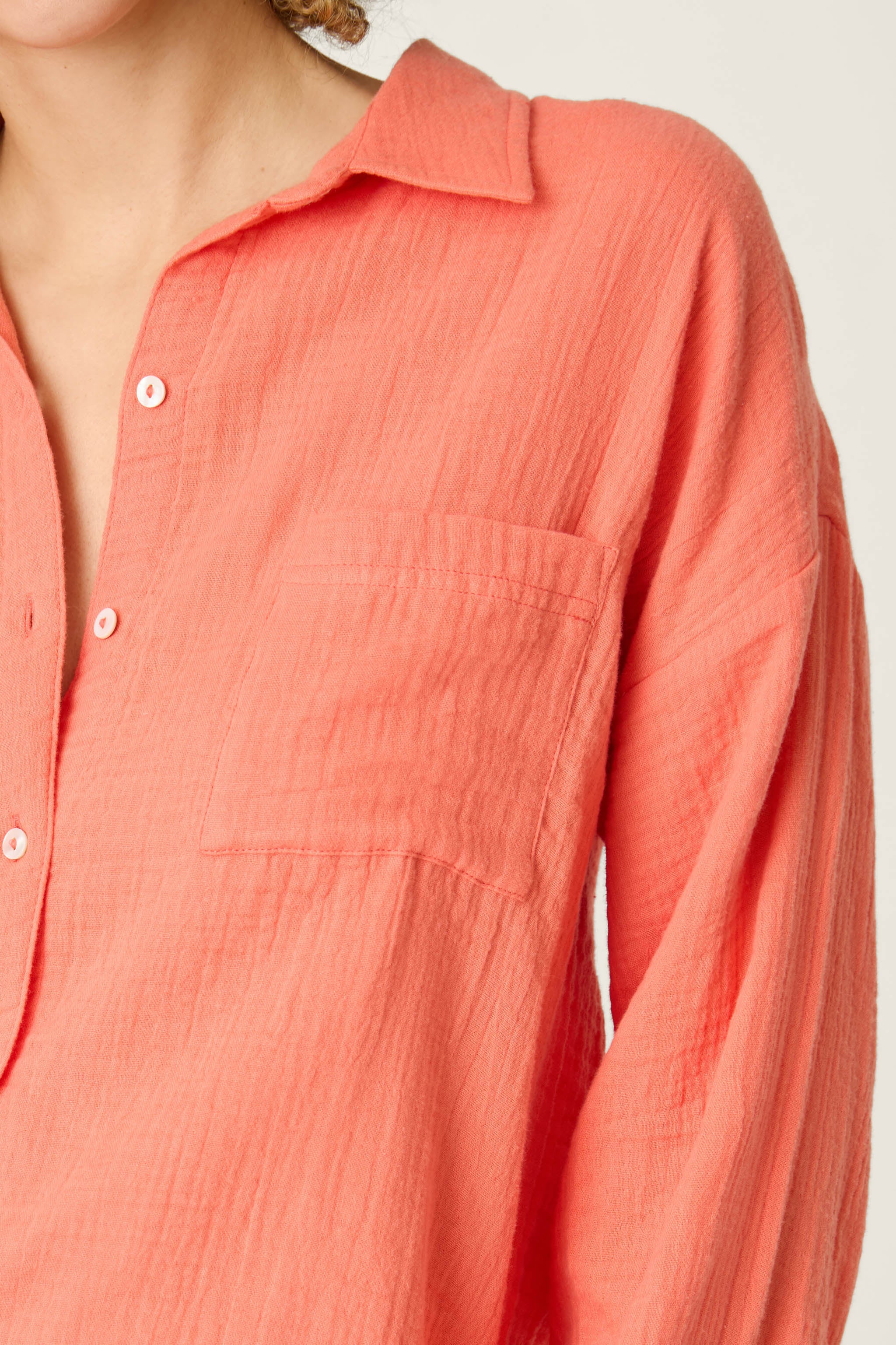 Sea You in Capri Hot Coral Long Sleeve Top - Image 6