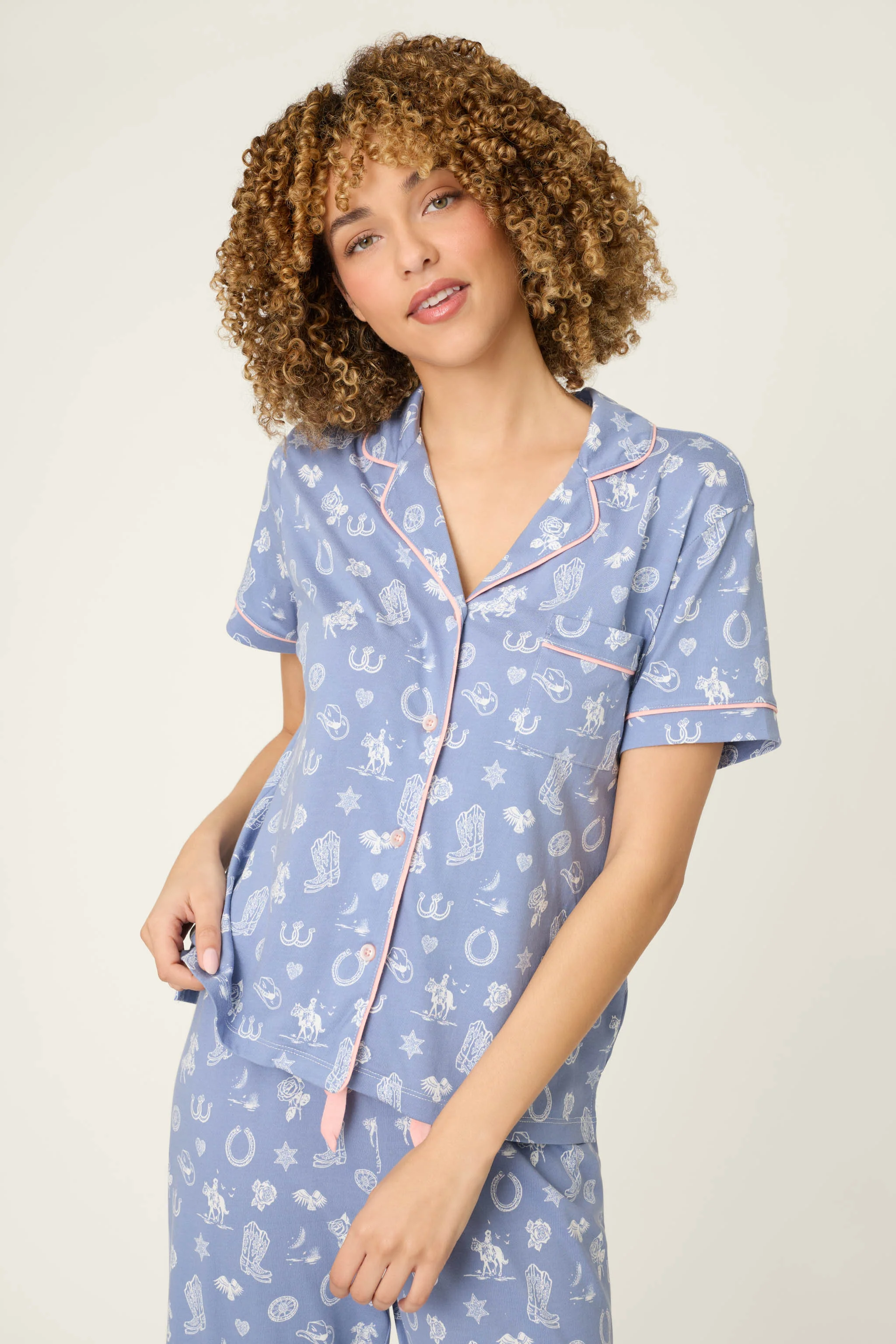 Whimsy Lone Star Love Cropped PJ Set - Image 3